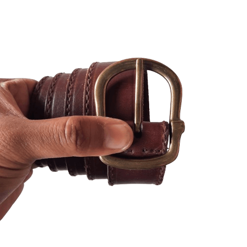 Cowboy Equipment 🐎 Solid brass garrison stitching leather belt Size ONE SIZE - 2 Thumbnail