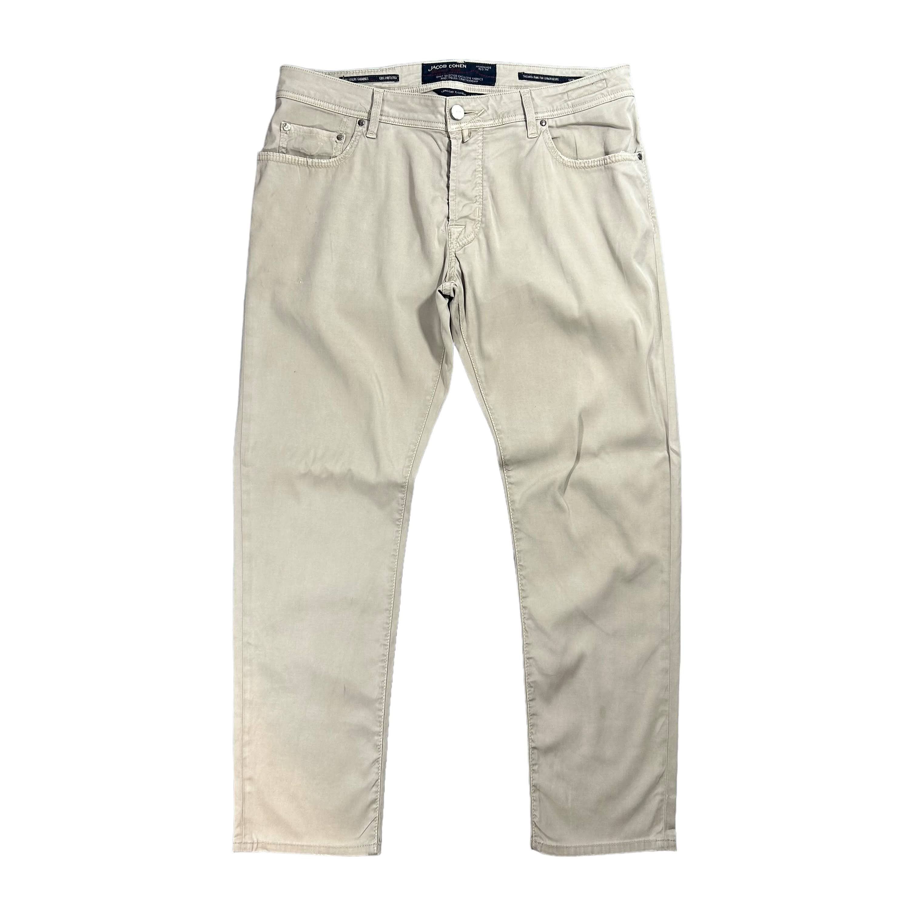 Jacob Cohen Jacob Cohen Style 688 Lyocell Beige Regular Tapered Pants 36 Size US 36 / EU 52 - 1 Thumbnail