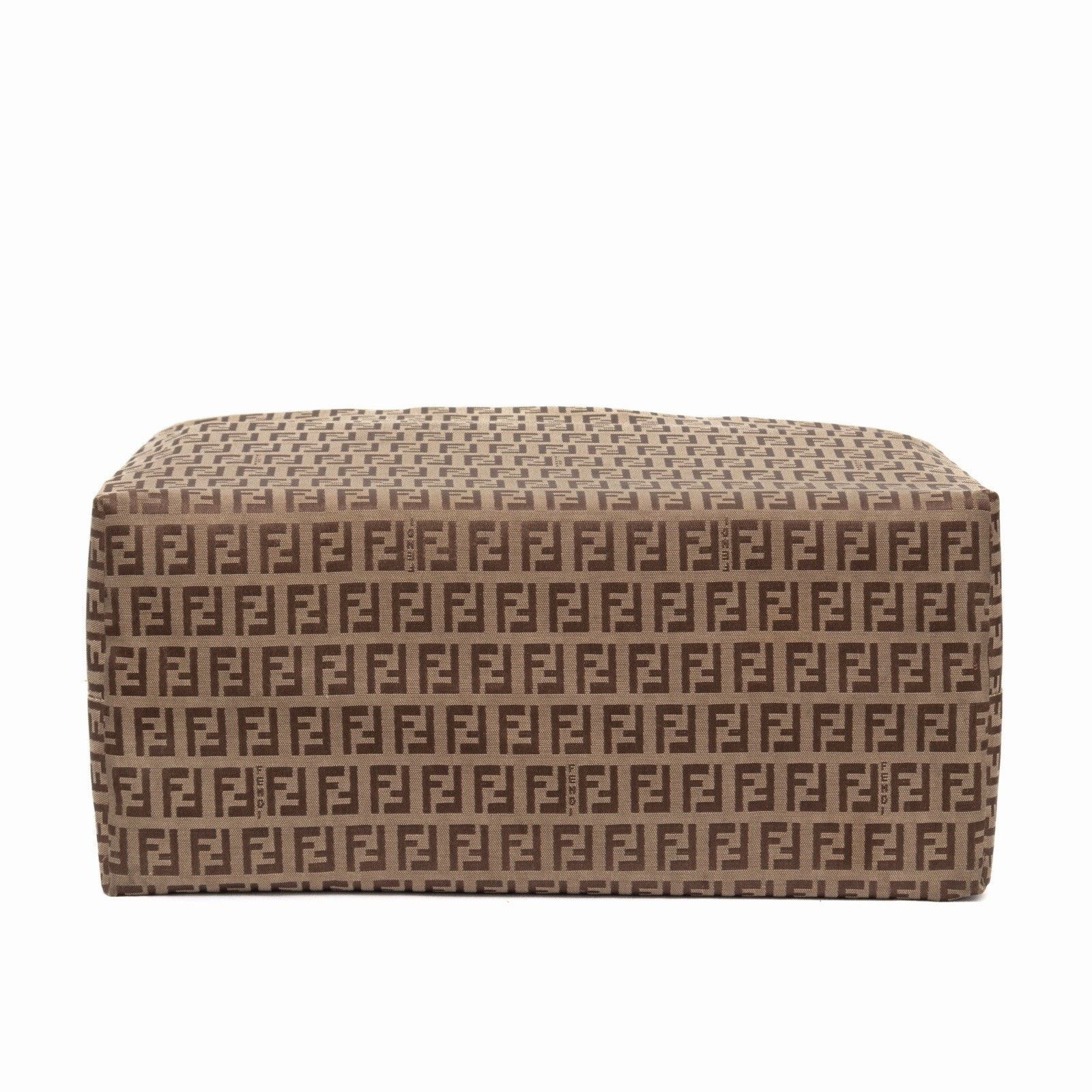 Fendi Fendi Zucchino Monogram Canvas Roll Open Top Tote Bag Brown Size ONE SIZE - 6 Thumbnail