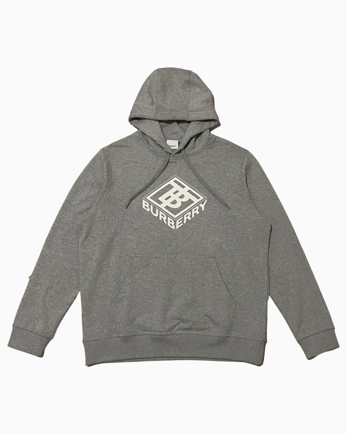 image of Burberry Tb Graphic Logo Hoodie in Grey, Men's (Size XL)