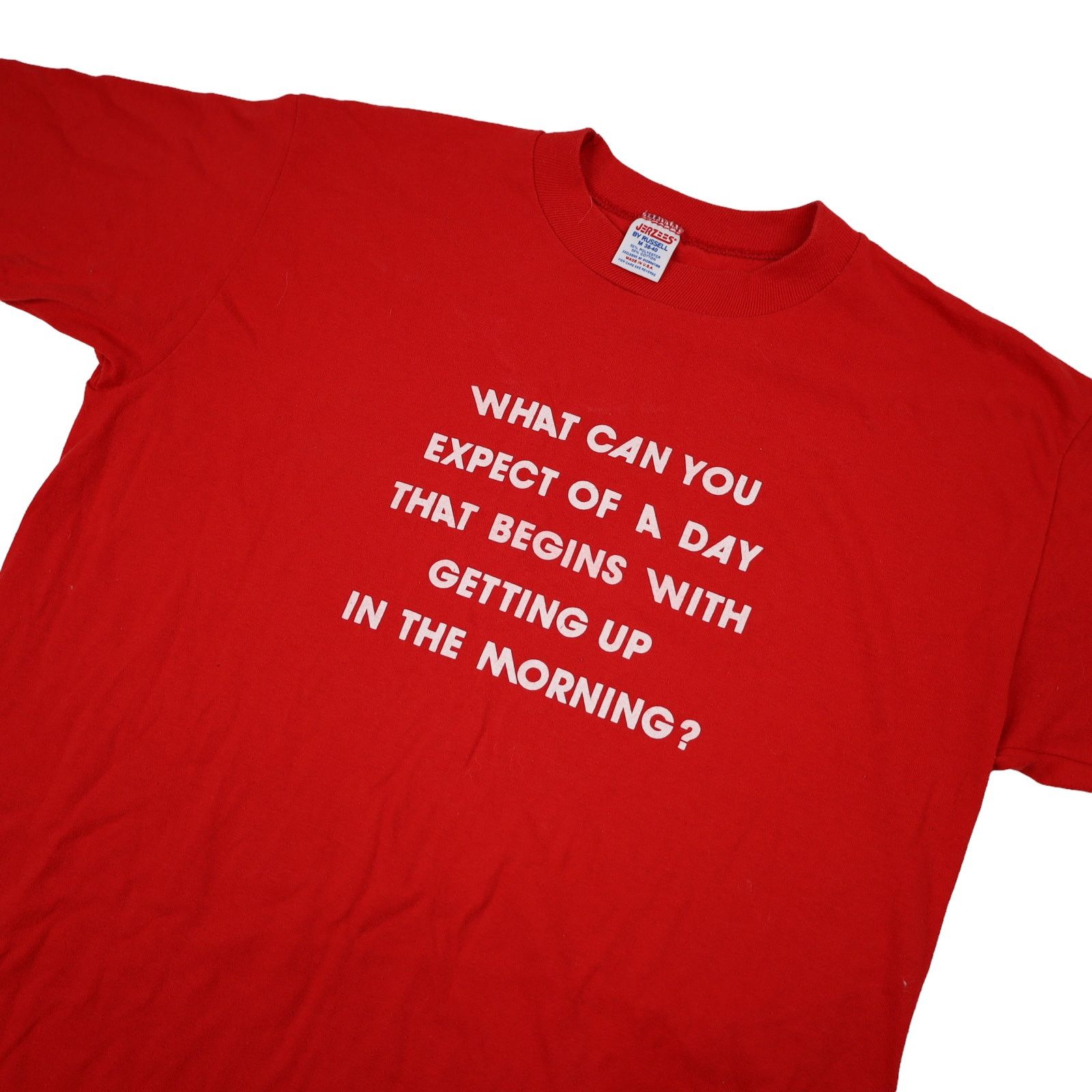 Jerzees × Russell Athletic × Vintage Vintage 90s Slogan T Shirt Size US M / EU 48-50 / 2 - 2 Thumbnail