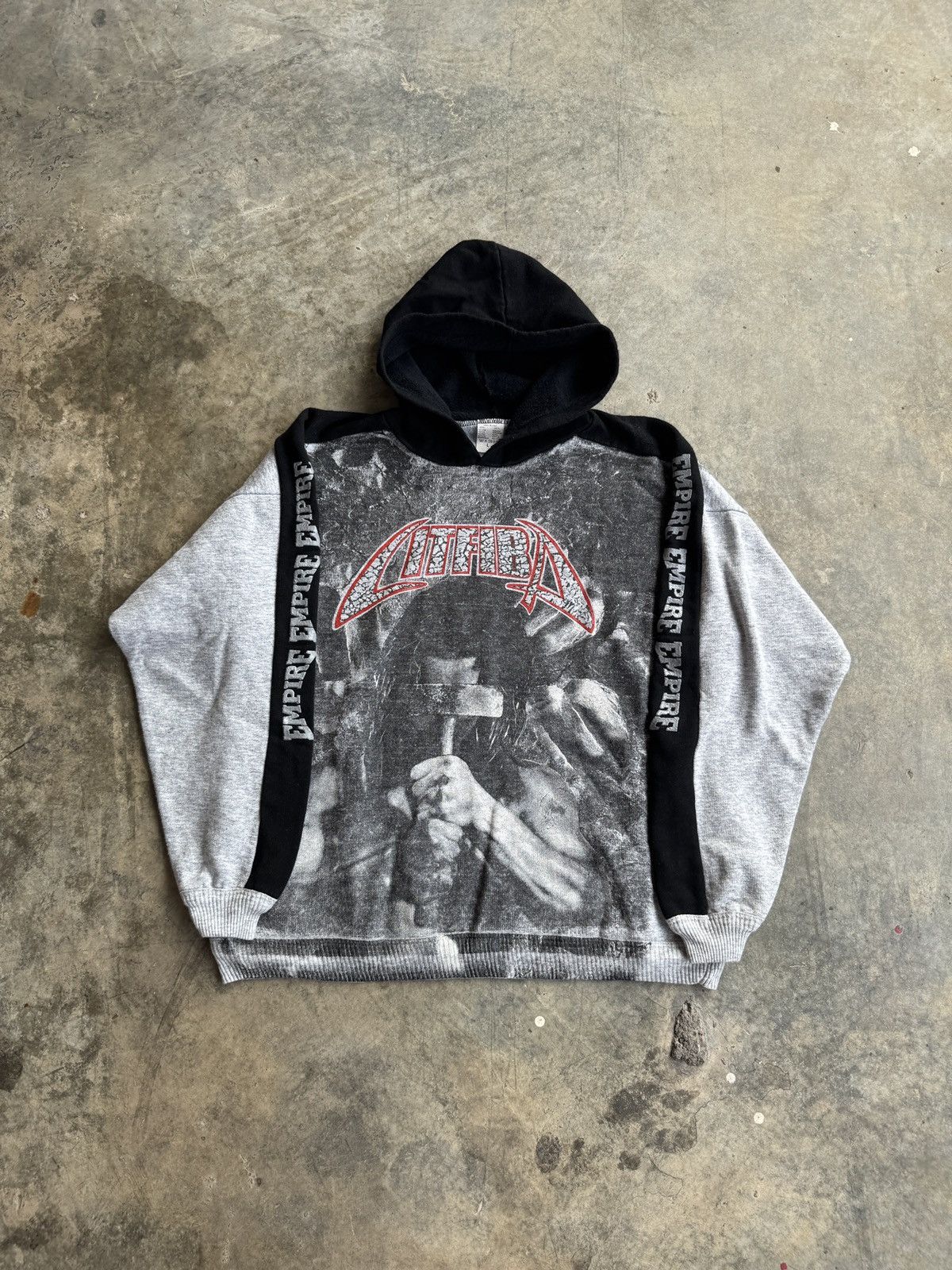 Band Tees × Vintage *RARE* VINTAGE 90s 1993 LITFIBA EMPIRE HOODIE BAND ITALY Size US L / EU 52-54 / 3 - 1 Thumbnail