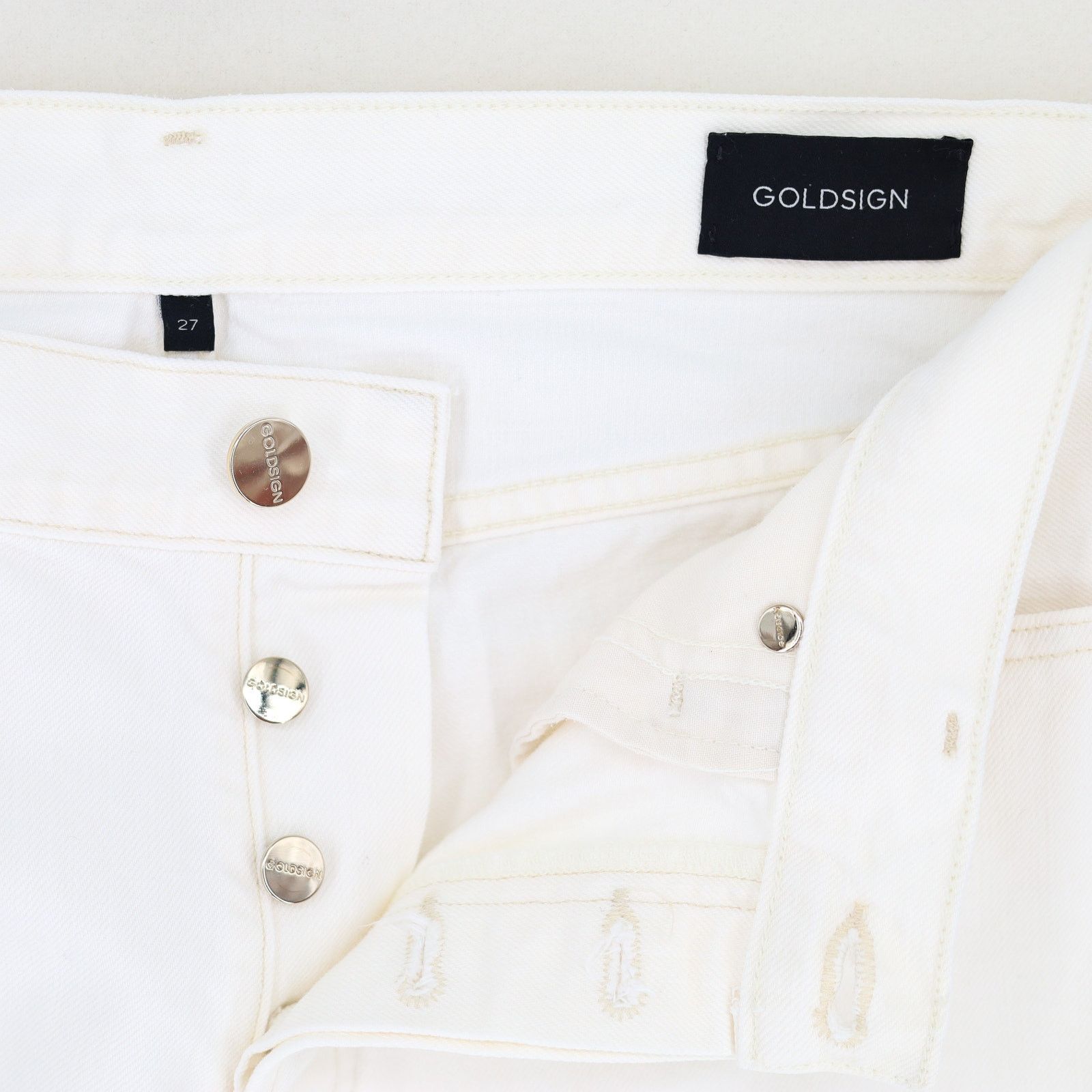 GOLDSIGN Goldsign Women White Denim Calla Straight Leg Jeans Size 27 Size 27" / US 4 / IT 40 - 6 Thumbnail
