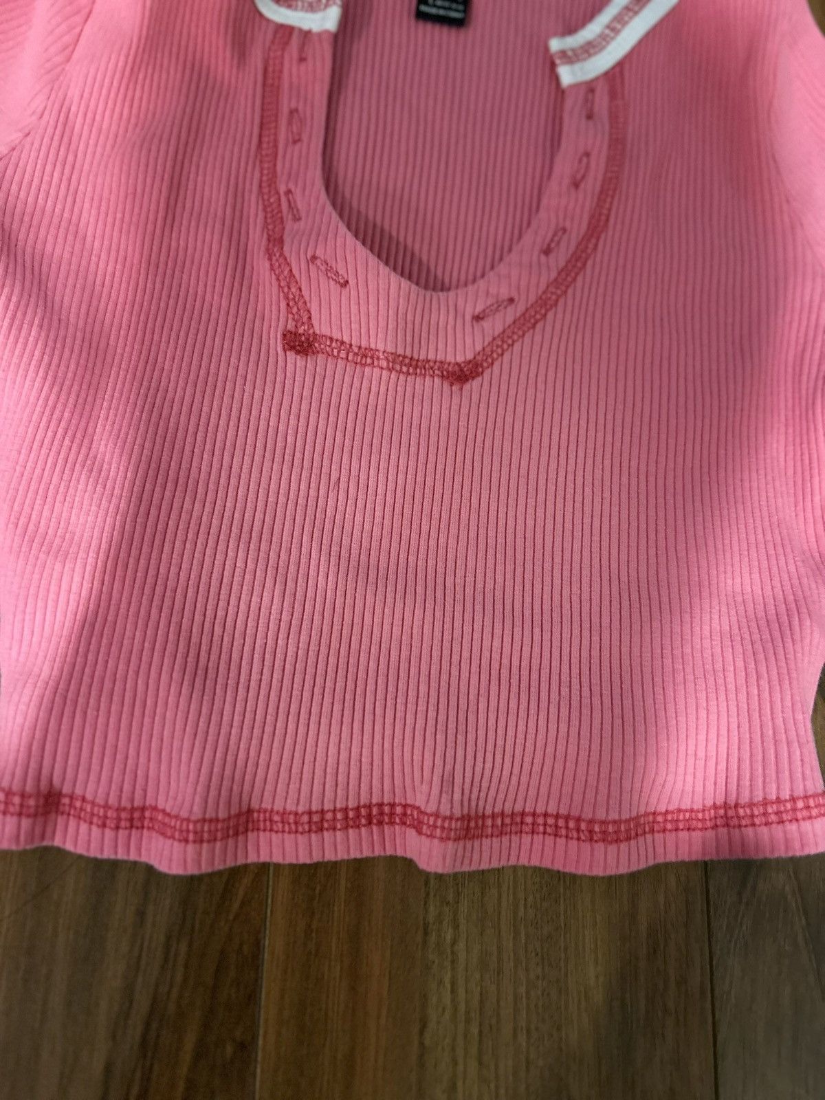 Shein Pink Cropped Tee/ White Trim - Brand New - Size M / US 6-8 / IT 42-44 - 4 Thumbnail