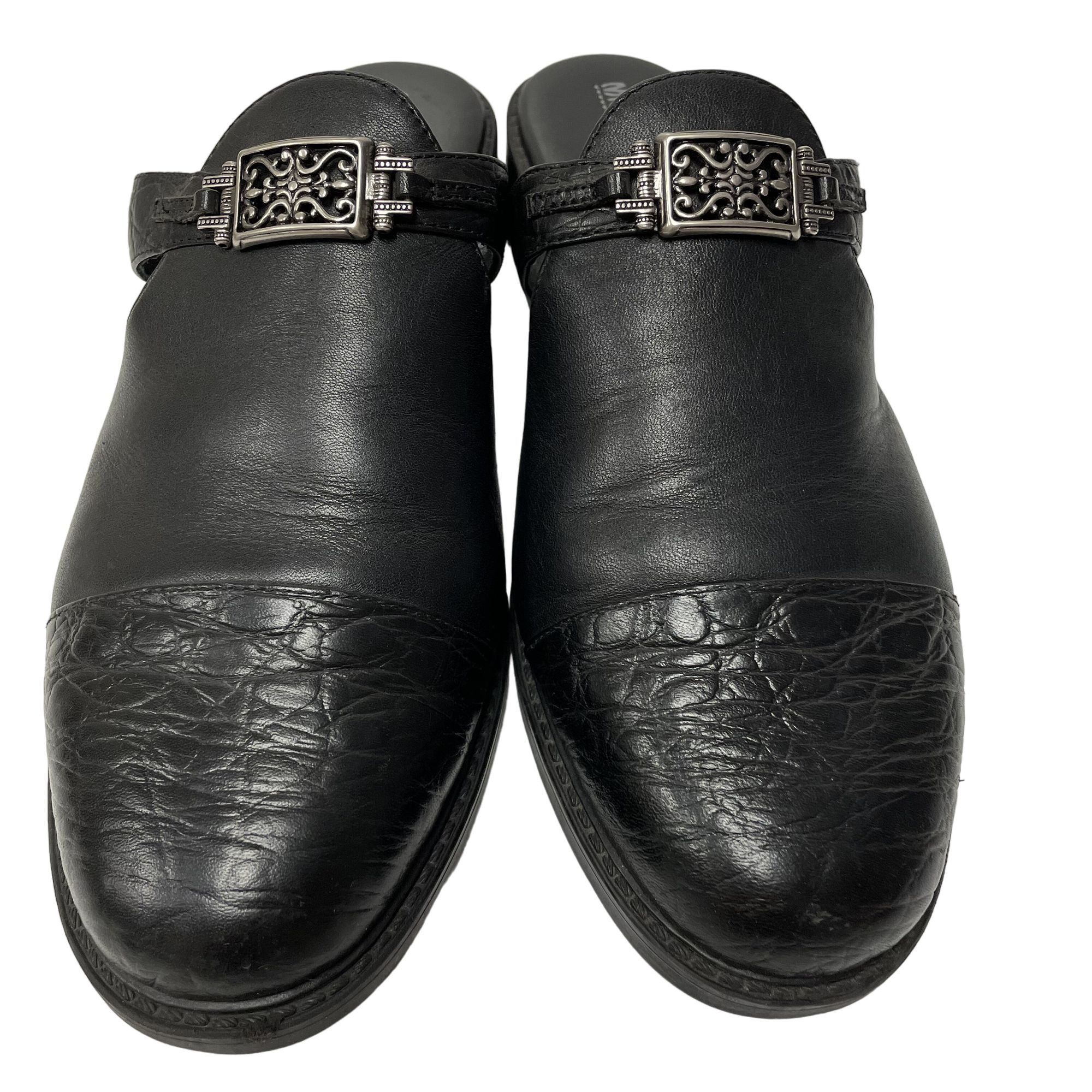 Minnetonka 90's Minnetonka 6050 Leather Alligator Grain Cap Toe Mules Size US 10 / IT 40 - 3 Thumbnail