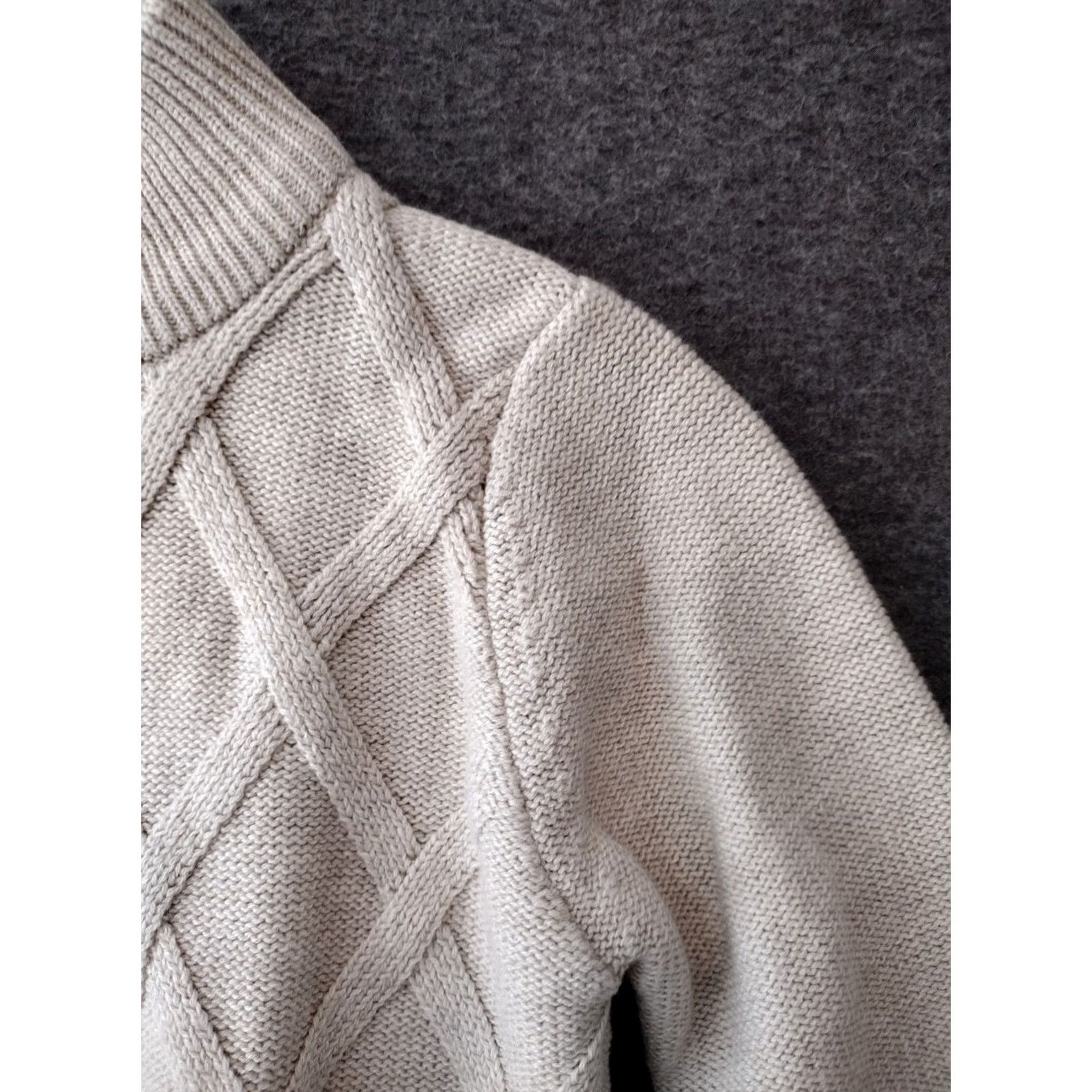 Vintage Nube Beige Knit Patterned Turtleneck Sweater S/M Wool Womens Knit Pattern Pullover Beige Open-Knit Fall Winter Vintage: No Size S / US 4 / IT 40 - 7 Thumbnail