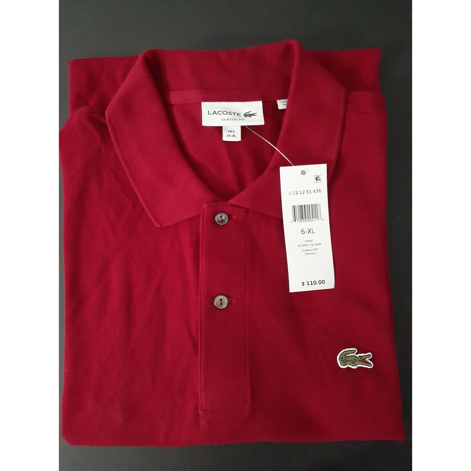 Lacoste Lacoste Men's Short Sleeve Classic Chine Polo Shirt Red, XL Size US XL / EU 56 / 4 - 2 Thumbnail