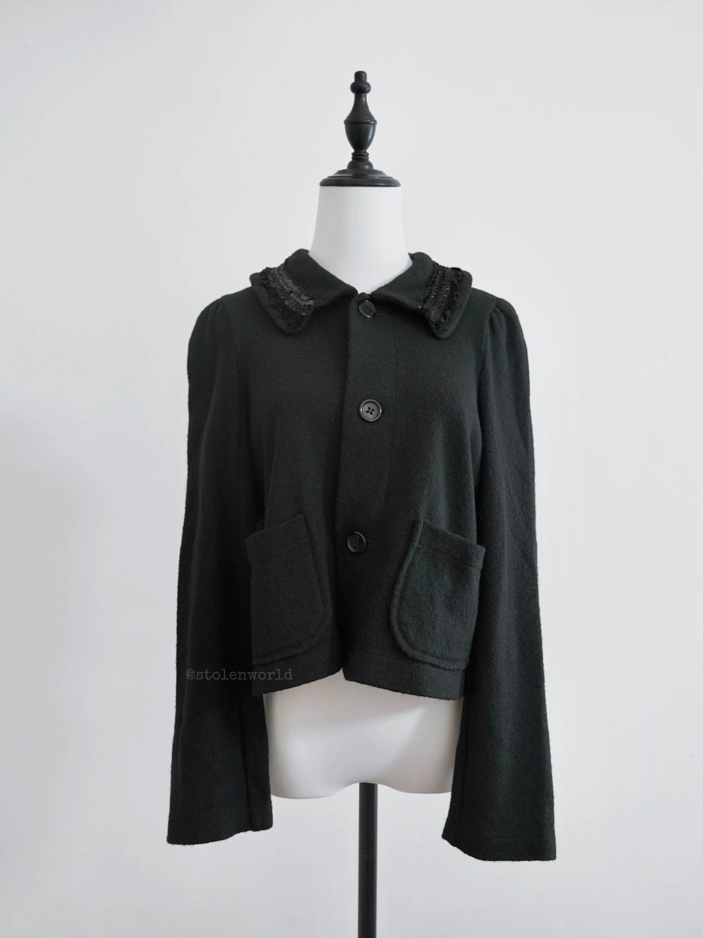 Comme des Garcons Comme des Garçons Sequin-Trimmed Wool Short Jacket Size S / US 4 / IT 40 - 3 Thumbnail