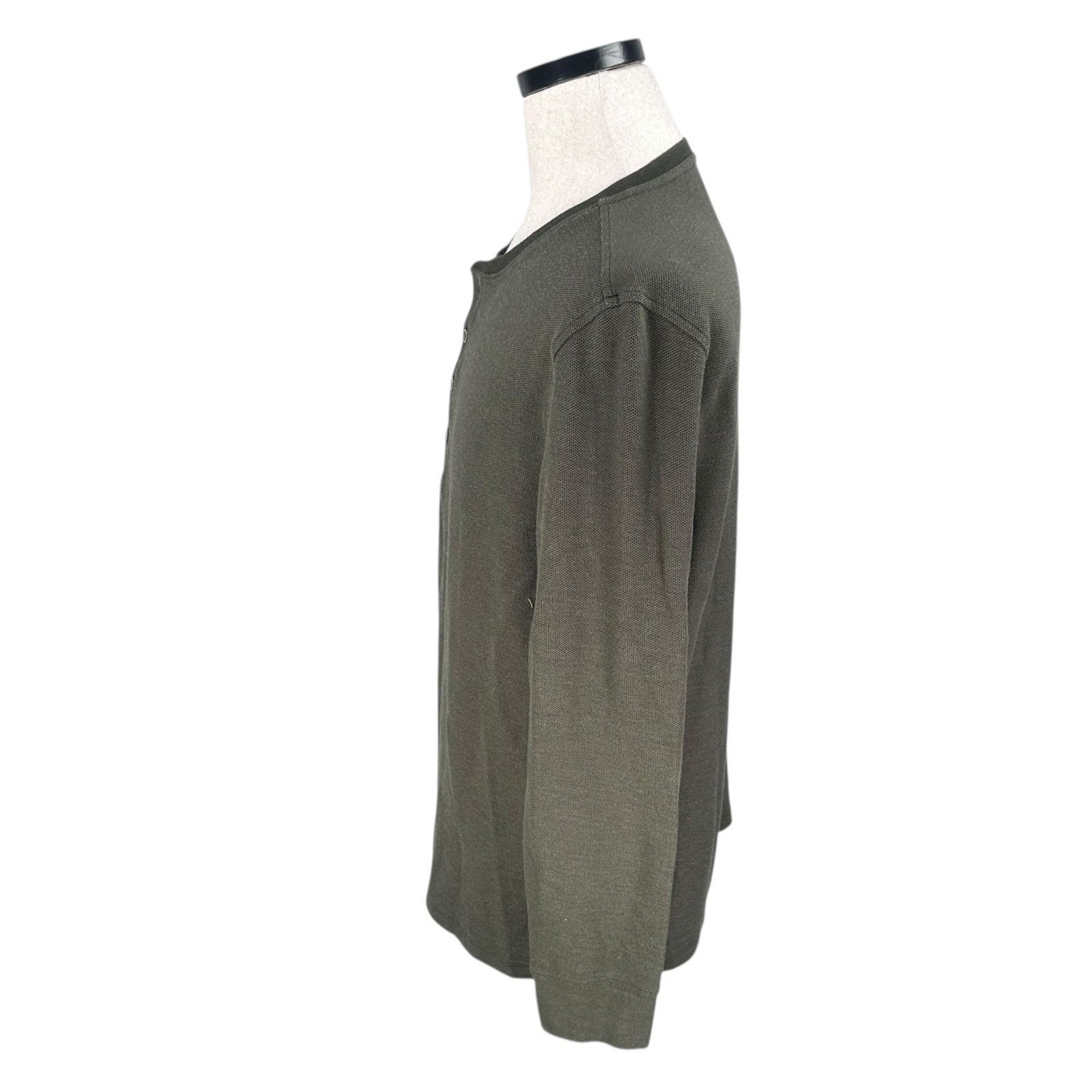 UNTUCKit Untuckit Henley Shirt Men’s XL Green Cotton Waffle Knitted Size US XL / EU 56 / 4 - 5 Thumbnail