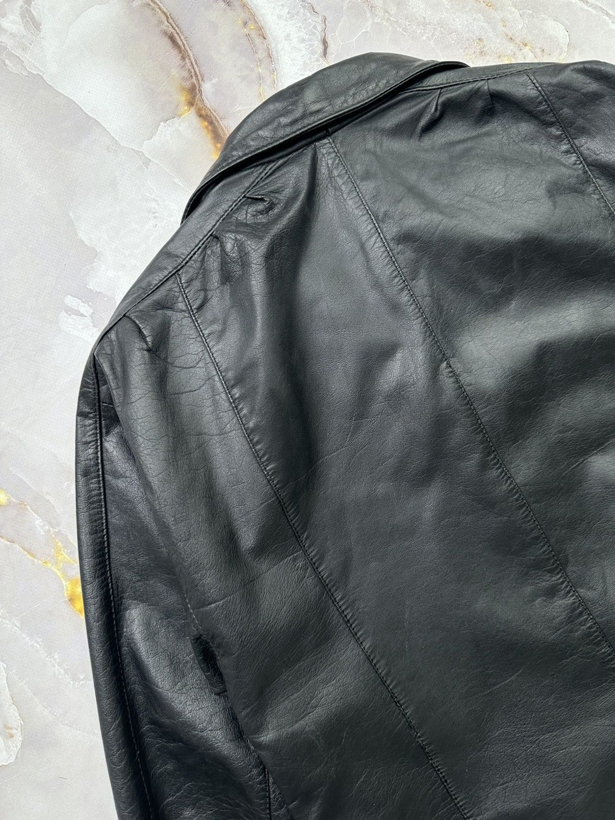 Japanese Brand Vintage Leather Jacket (E1) Size S / US 4 / IT 40 - 11 Thumbnail