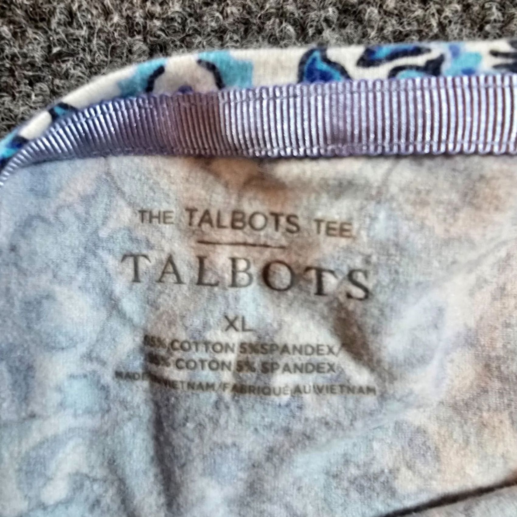 Talbots Talbots Top Womens XL Blue Geometric Boat Neck Long Sleeve Stretch Casual Blouse Size XL / US 12-14 / IT 48-50 - 4 Thumbnail