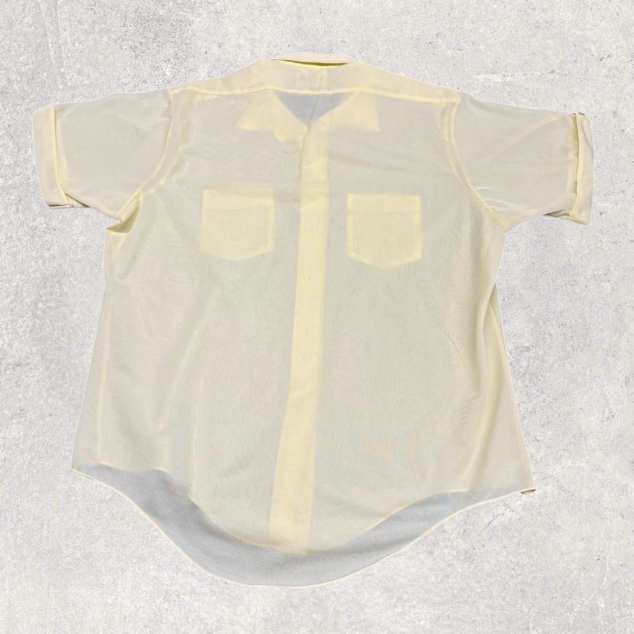 Vintage 1960s Vintage Pale Yellow Button Up Shirt Size US L / EU 52-54 / 3 - 2 Thumbnail