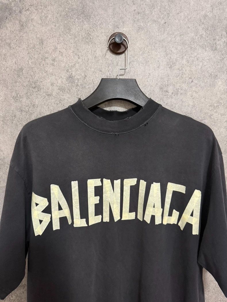 Balenciaga Balenciaga SS24 Tape Made Old Black Short Sleeve T-Shirt Size US XS / EU 42 / 0 - 2 Thumbnail