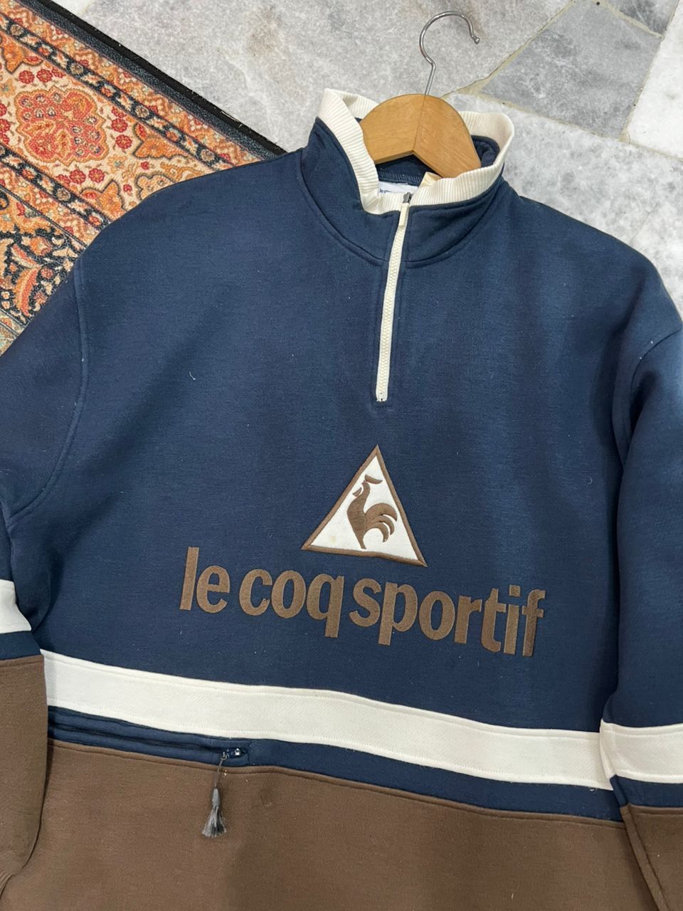Le Coq Sportif Vintage 90s LE COQ SPORTIF Stripe Pullover Jumper Size US L / EU 52-54 / 3 - 7 Thumbnail