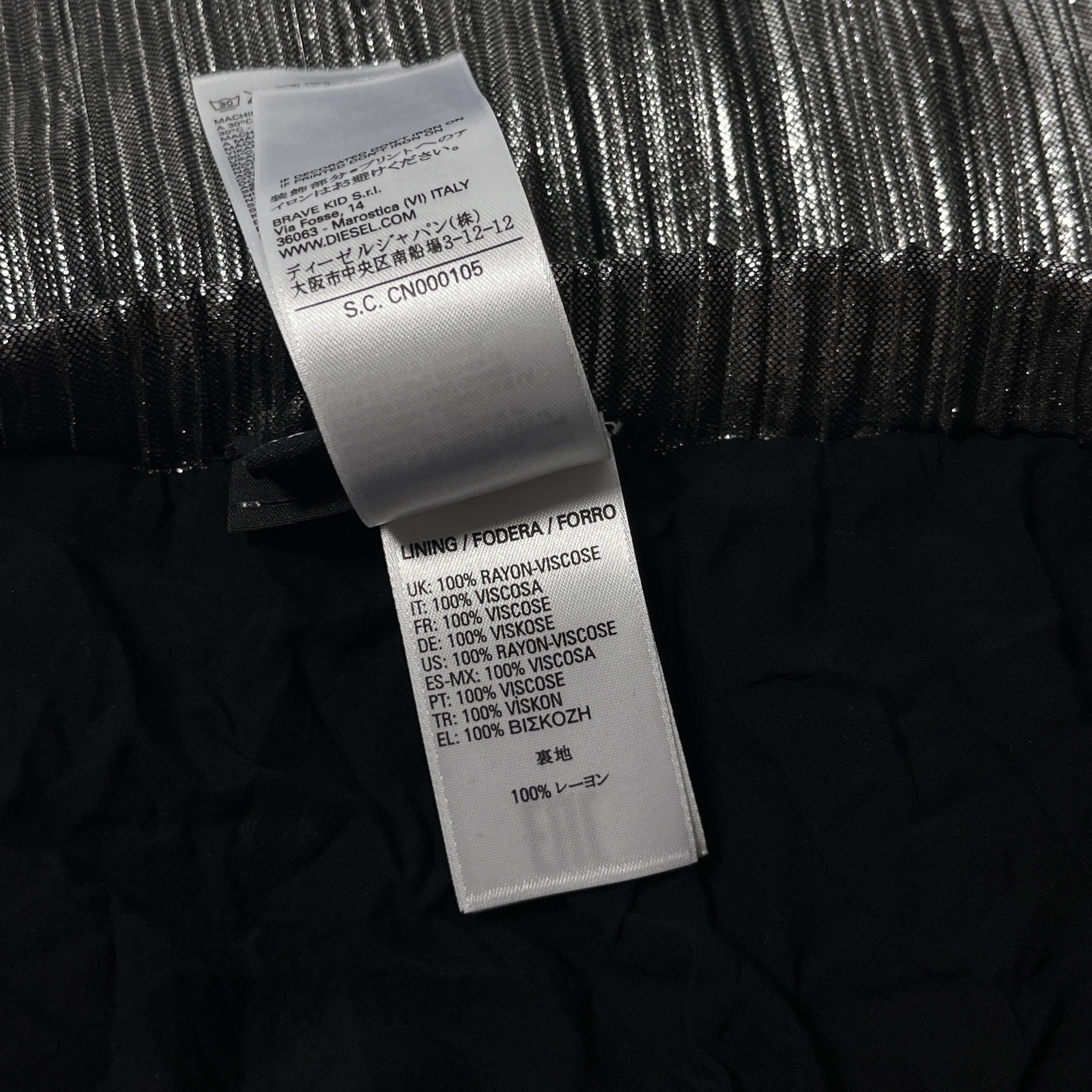 Diesel Diesel Pleated Y2K Silver Metallic Maxi Long Skirt Size 34" / US 12 / IT 48 - 13 Thumbnail