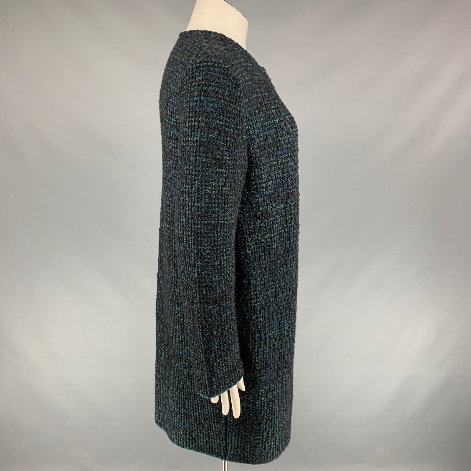 Other M MISSONI Size 10 Charcoal Green Knit Wool Blend Coat Size L / US 10 / IT 46 - 3 Thumbnail