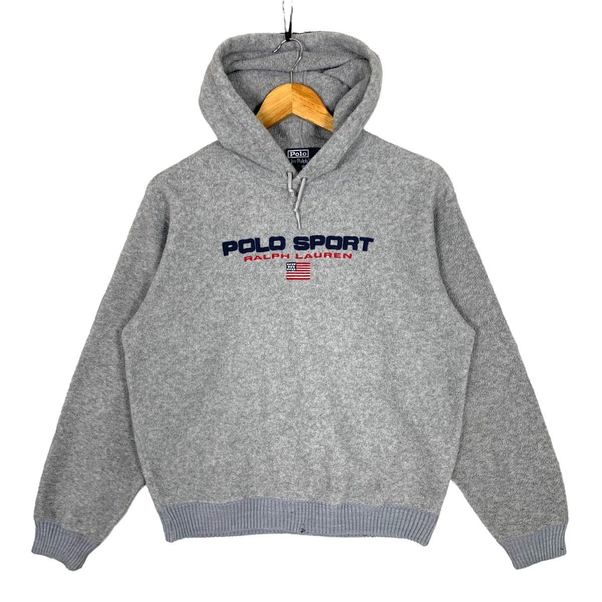 image of Polo Ralph Lauren Vintage Polo Sport Ralph Laurent Fleece Hoodie in Grey, Men's (Size Small)