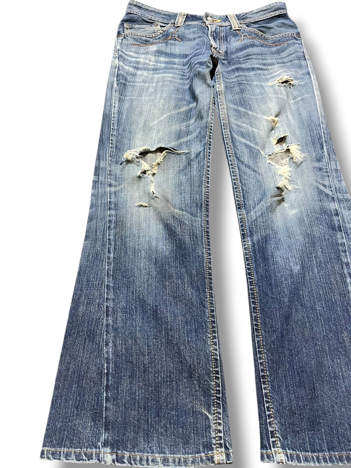Edwin Vintage Edwin XV Flare Ripped Distressed Denim Size US 32 / EU 48 - 3 Thumbnail
