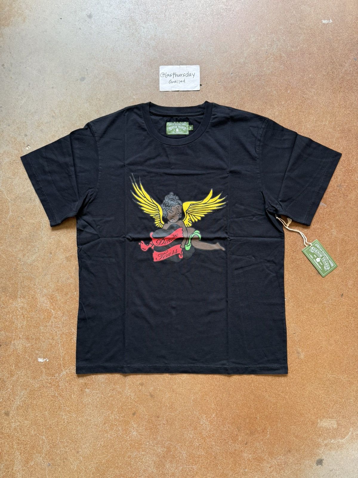 DENIM TEARS Denim Tears Cherub Tee Black XL Size US XL / EU 56 / 4 - 1 Thumbnail