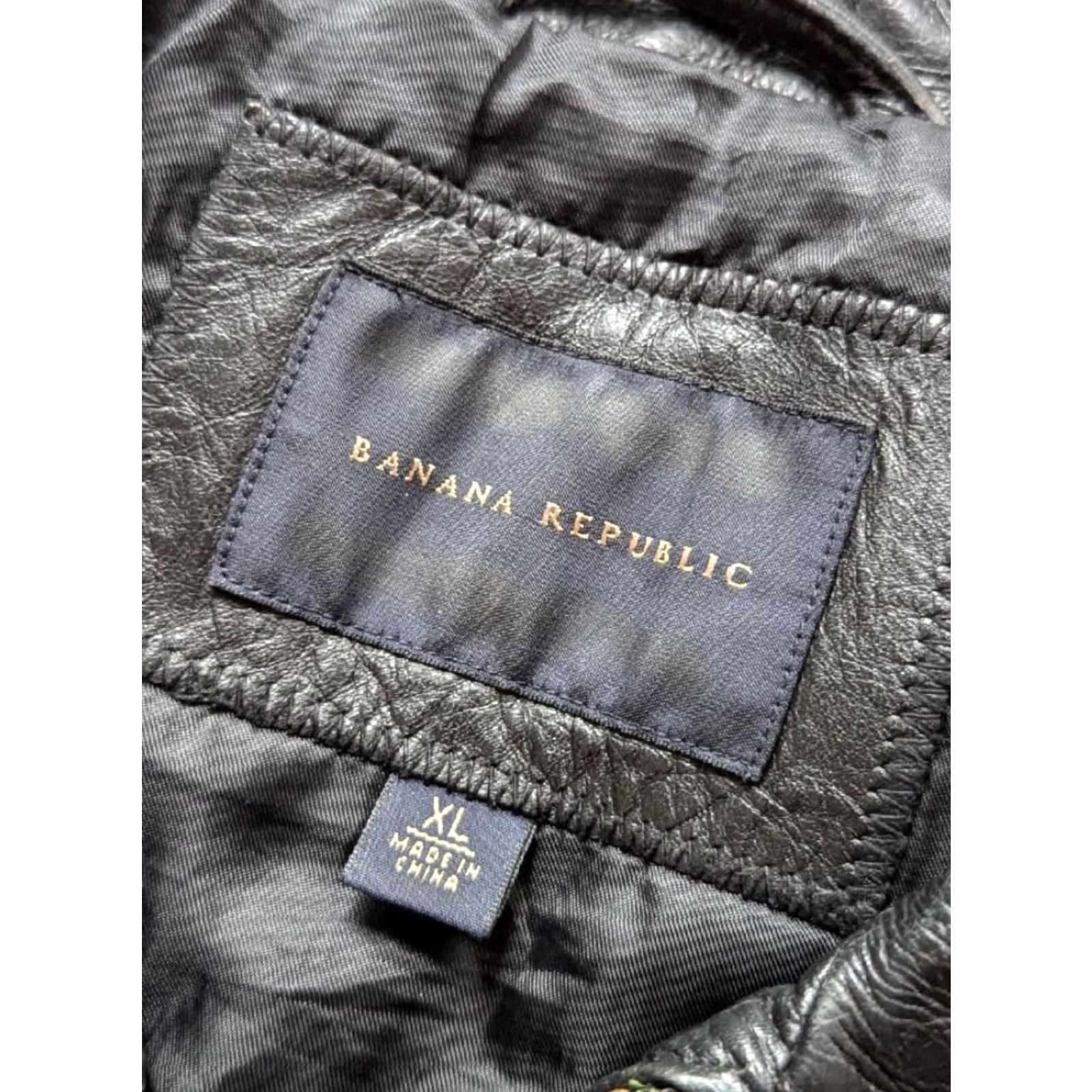 Banana Republic Banana Republic leather jacket XL black cowhide MOTORCYCLE jacket Mens XL Black leather Motorcycle Jacket Size US XL / EU 56 / 4 - 5 Thumbnail