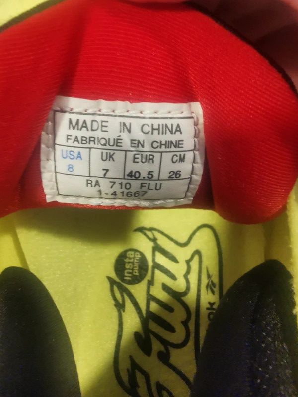 Reebok Reebok Instapump Fury OG Citron UK 7 US 8 - Black Red Yellow Size US 8 / EU 41 - 3 Thumbnail