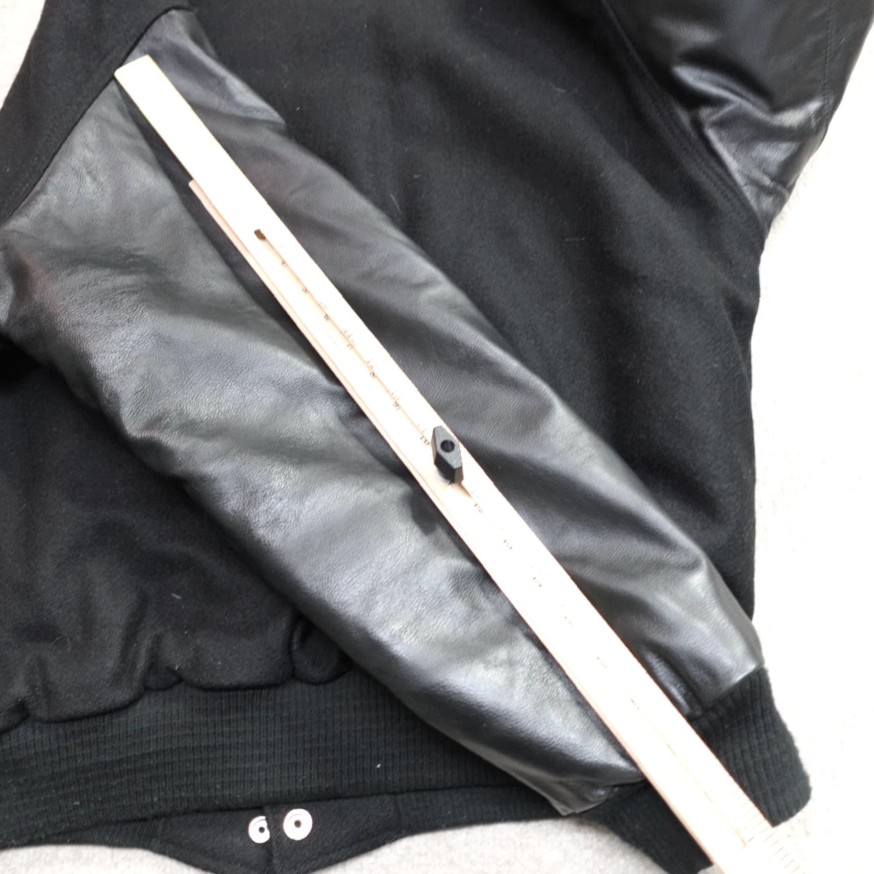Vintage Trump Marina Jacket XL Black Wool Leather Varsity USA Made Men Size US XL / EU 56 / 4 - 7 Thumbnail