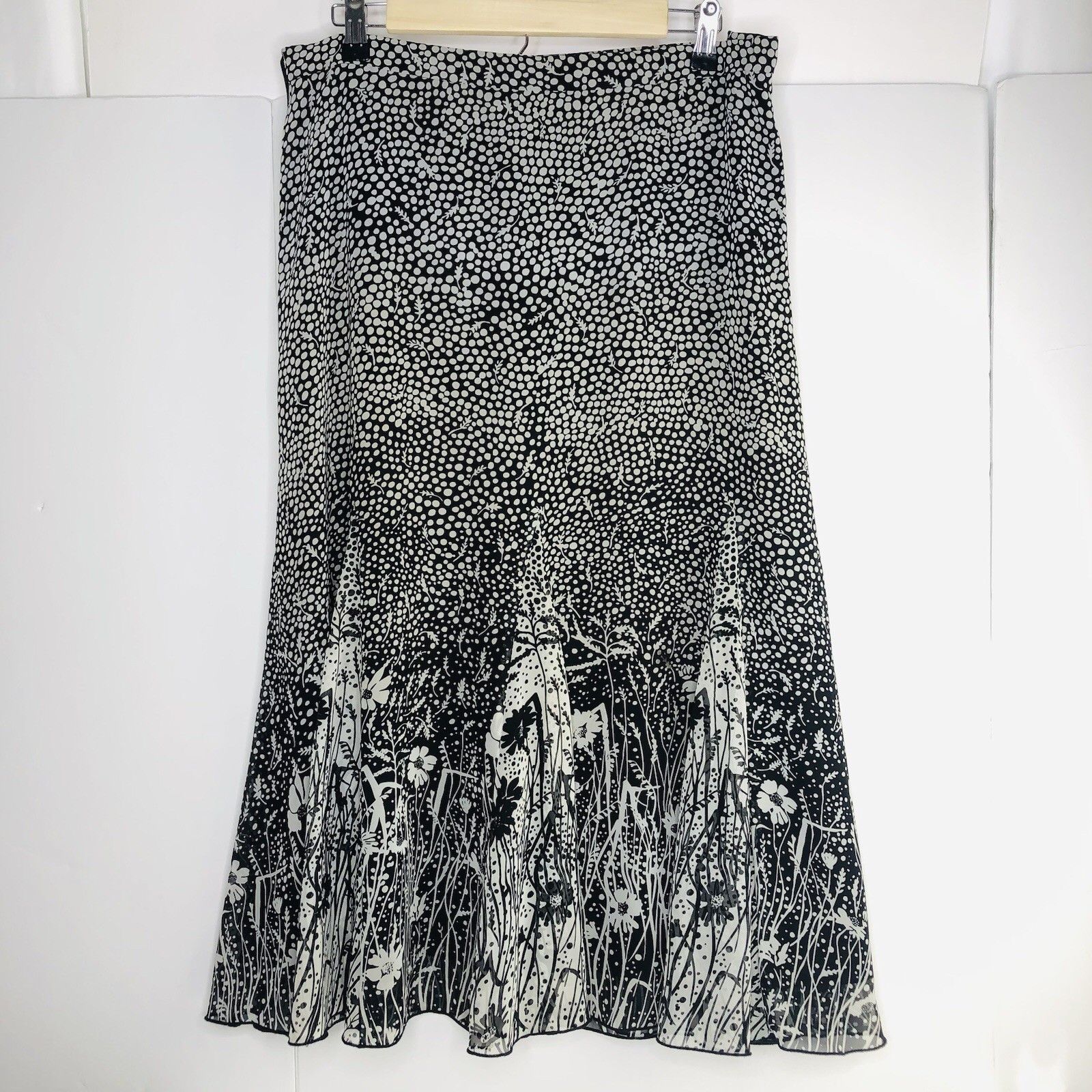Coldwater Creek Coldwater Creek Floral Polka Dot Chiffon Fit & Flare Skirt L Size 34" / US 12 / IT 48 - 1 Thumbnail