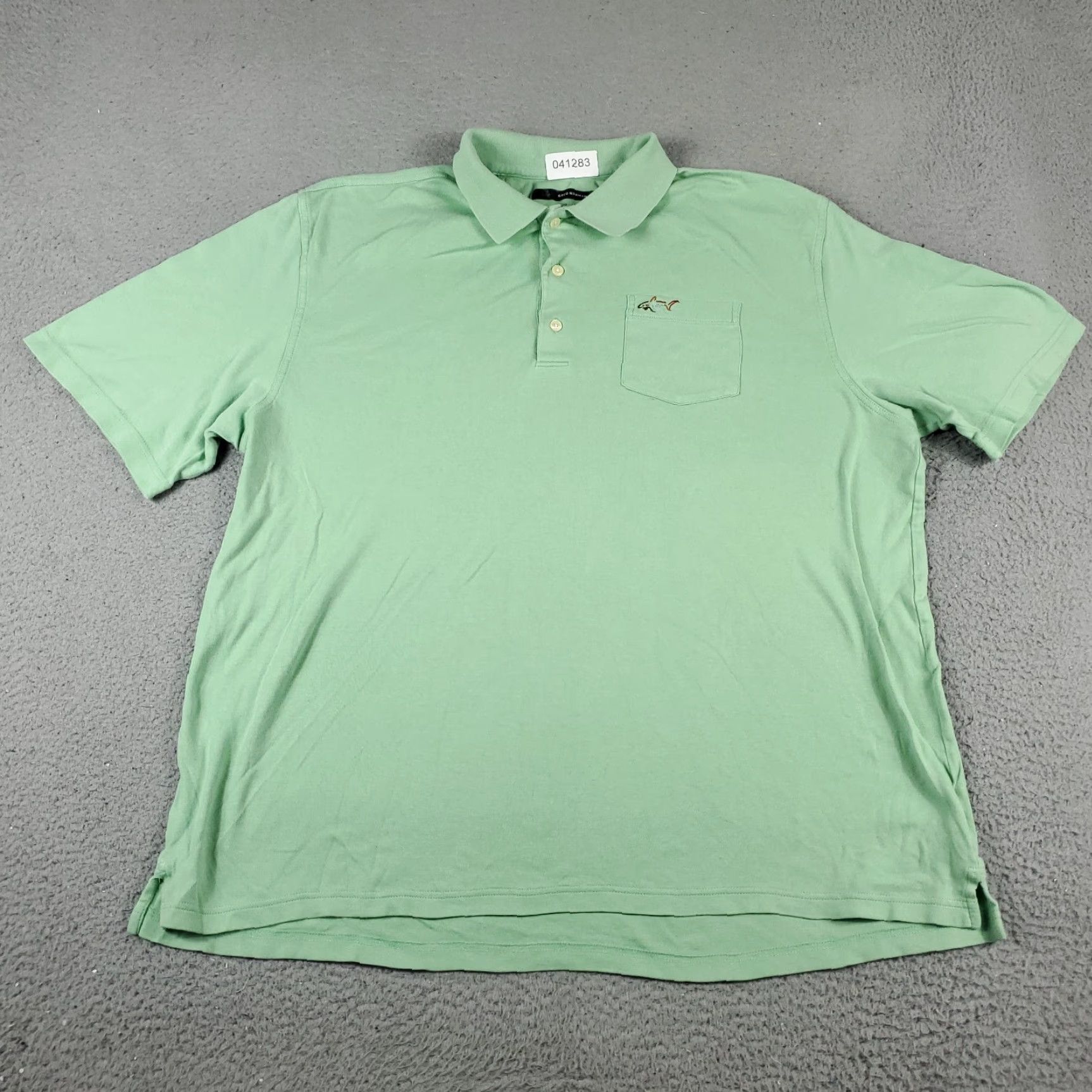 Vintage Greg Norman Polo Shirt Mens XL Green Cotton Golf Casual Short Sleeve Polo Shirt-Button Collared, Solid, Logo, Classic Preppy Mens XL green polo Size US XL / EU 56 / 4 - 2 Thumbnail