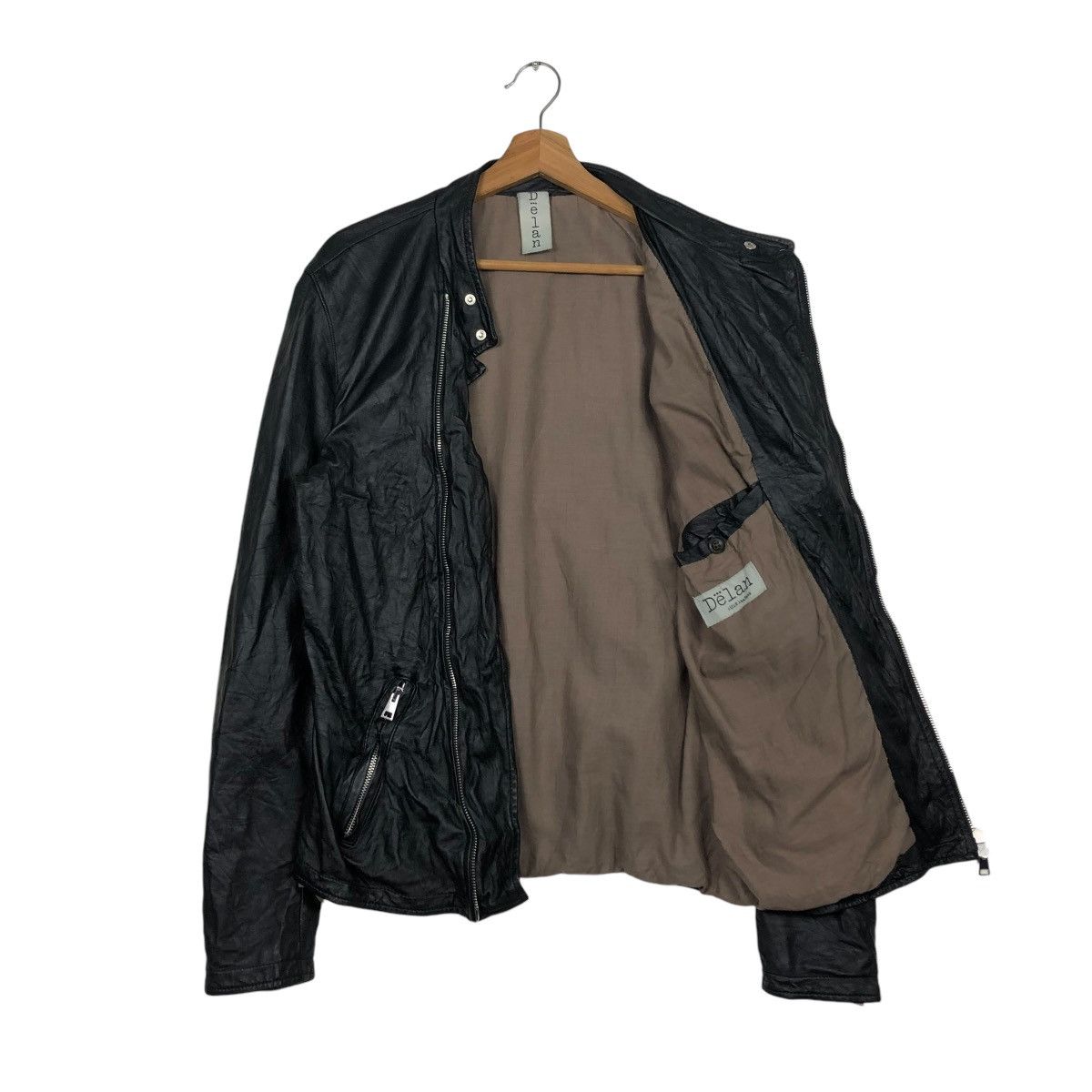 Vera Pelle 🔥CROPPED LEATHER JACKET BIKER ASYMMETRICAL DELAN ITALY Size US M / EU 48-50 / 2 - 13 Thumbnail