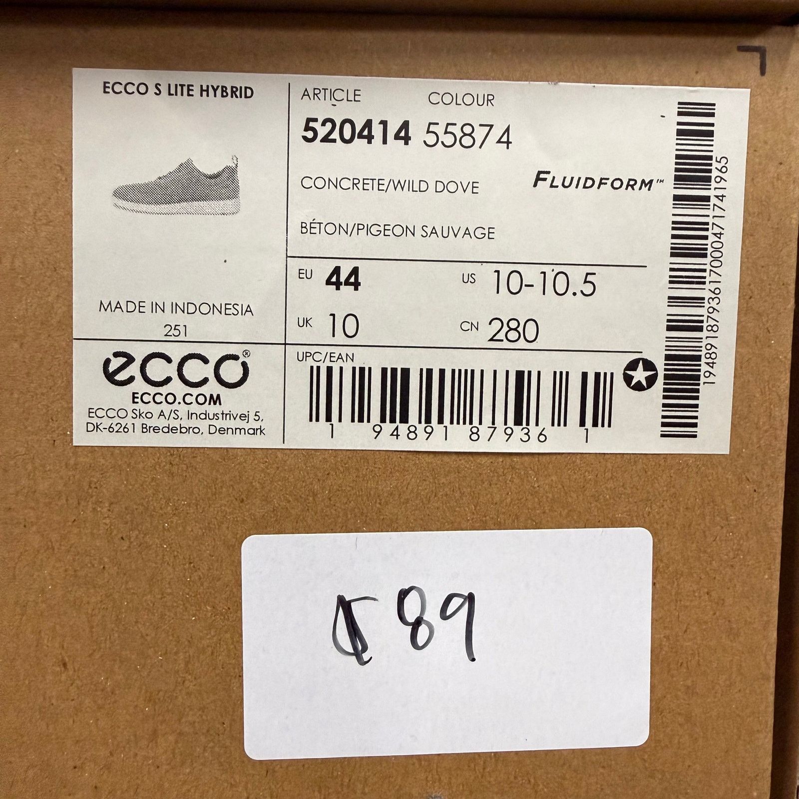 Ecco ECCO MEN'S 44 S LITE HYBRID CASUAL SNEAKER CONCRETE/WILD DOV Size US 10 / EU 43 - 5 Thumbnail