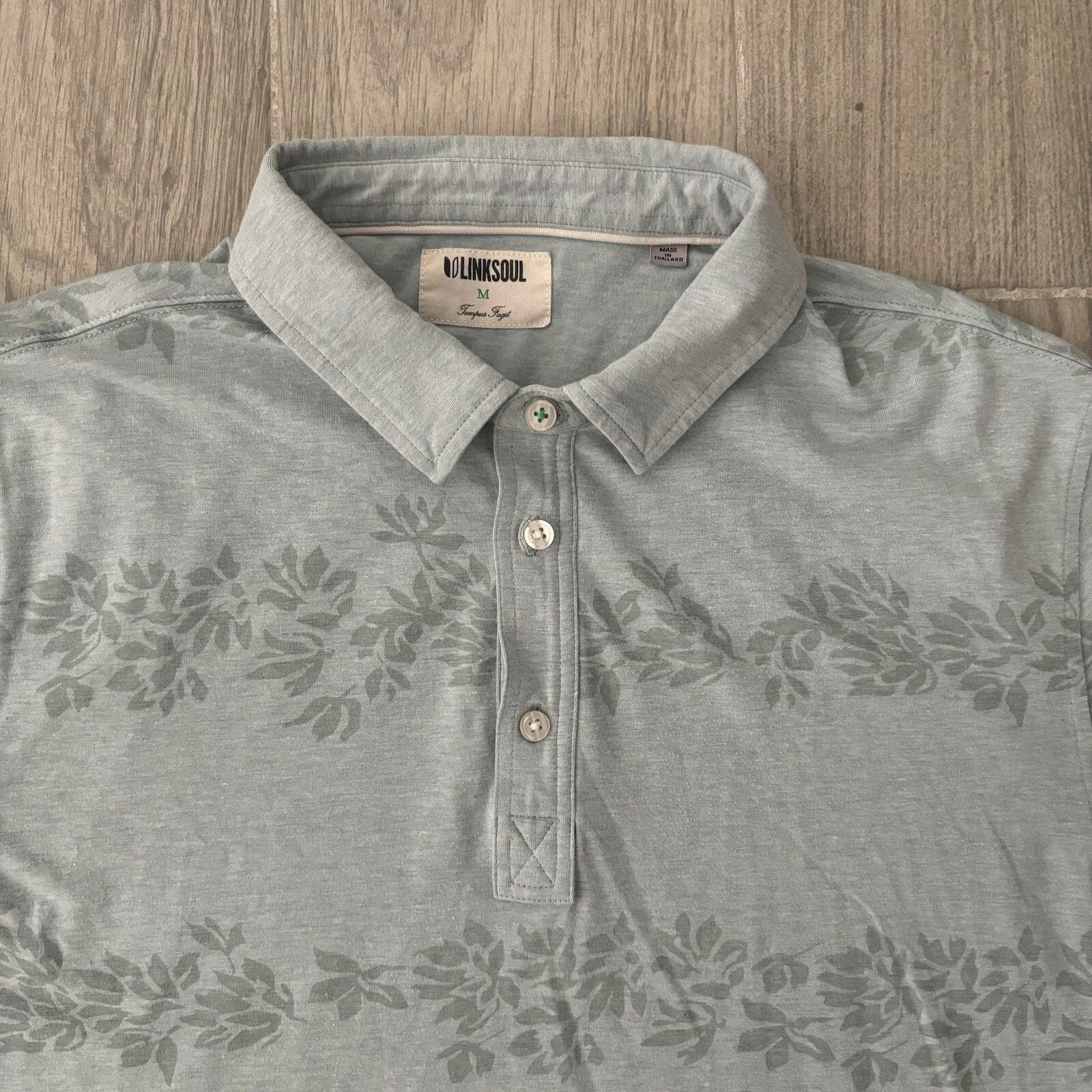 Other Linksoul Mens Medium Tempus Fugit Polyester Floral Golf Polo Size US M / EU 48-50 / 2 - 3 Thumbnail