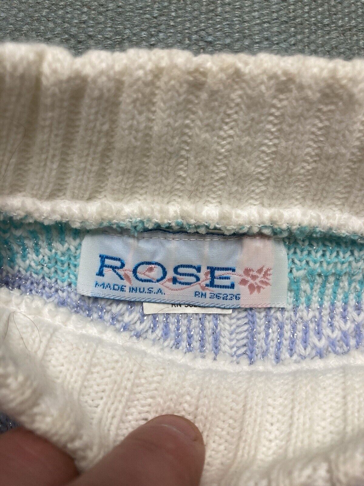 Vintage 80s acrylic sweater Rose pastel fairy kei kawaii cottage XL Size XL / US 12-14 / IT 48-50 - 4 Thumbnail