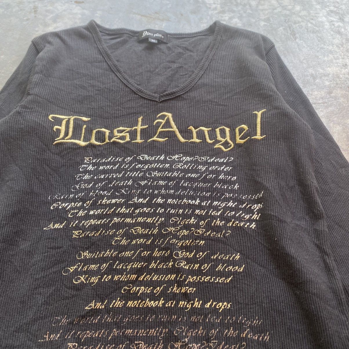 If Six Was Nine × Le Grande Bleu (L.G.B.) LOST ANGEL V Neck Poem Stretchable Tee Size US S / EU 44-46 / 1 - 2 Thumbnail