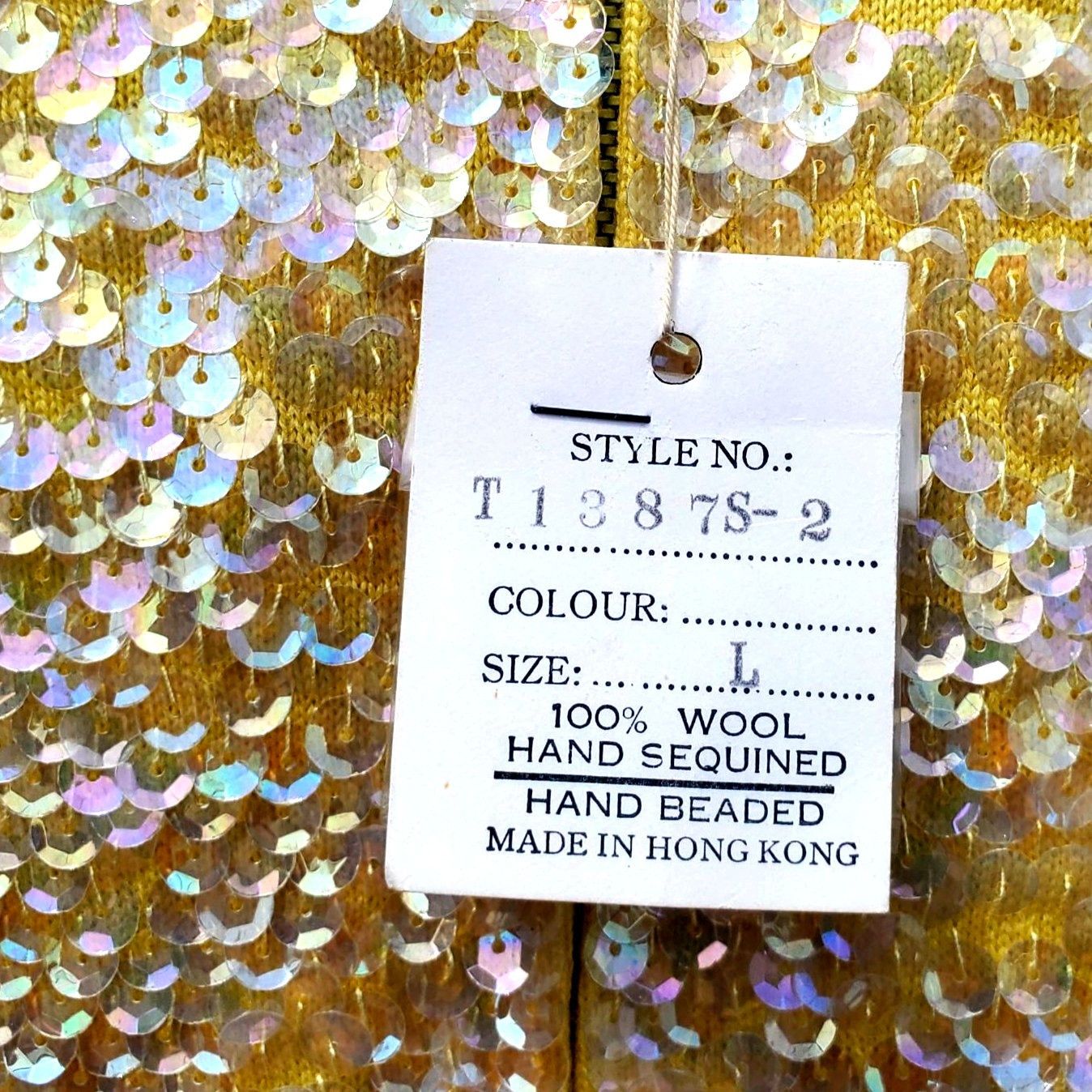 Vintage 60s Sequin Beaded Yellow Skirt Set XL NWT Cleopatra Movie In Size XL / US 12-14 / IT 48-50 - 11 Thumbnail