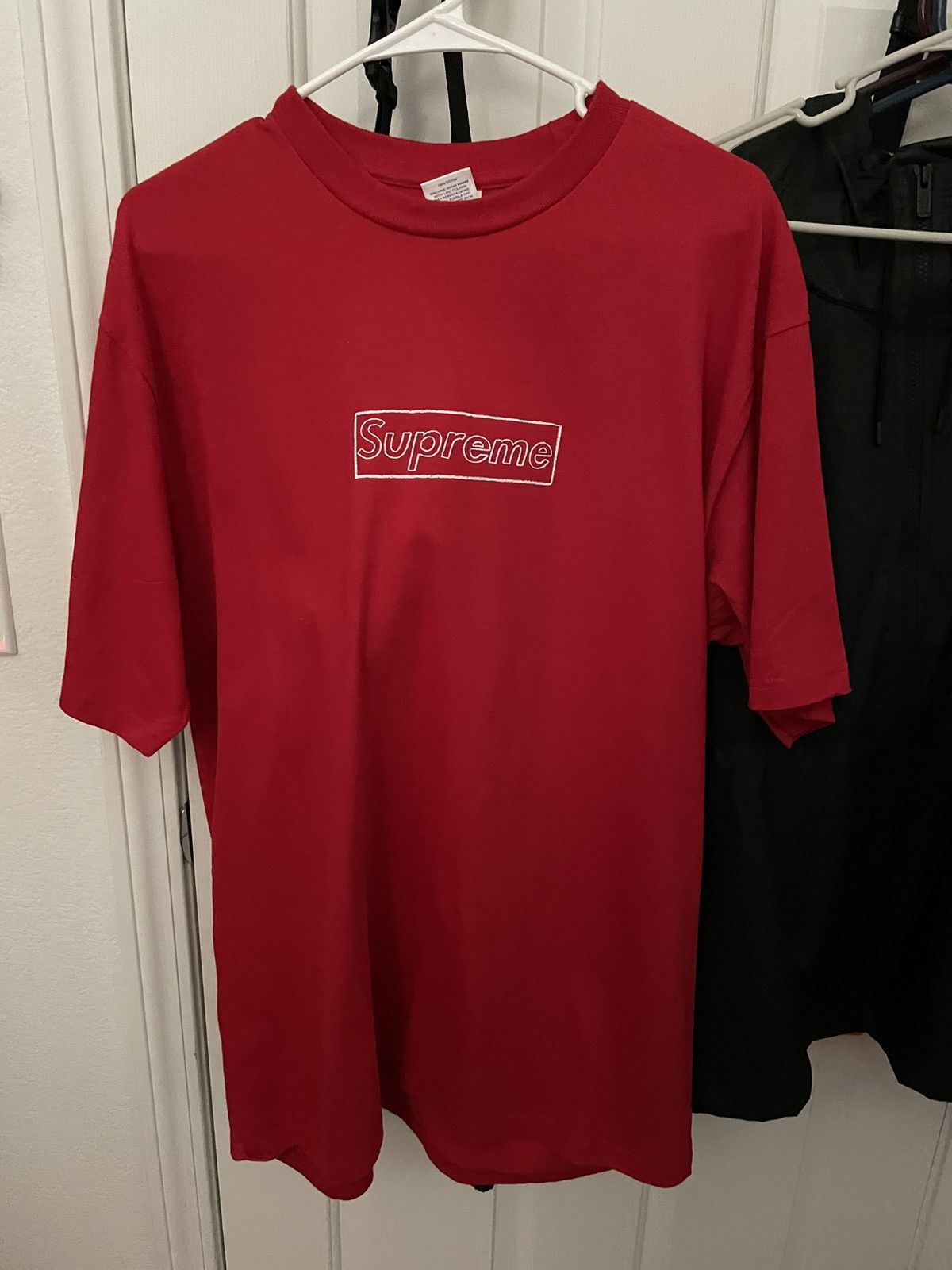 image of Supreme Chalk Box Logo Tee L in Red, Men's (Size Large)