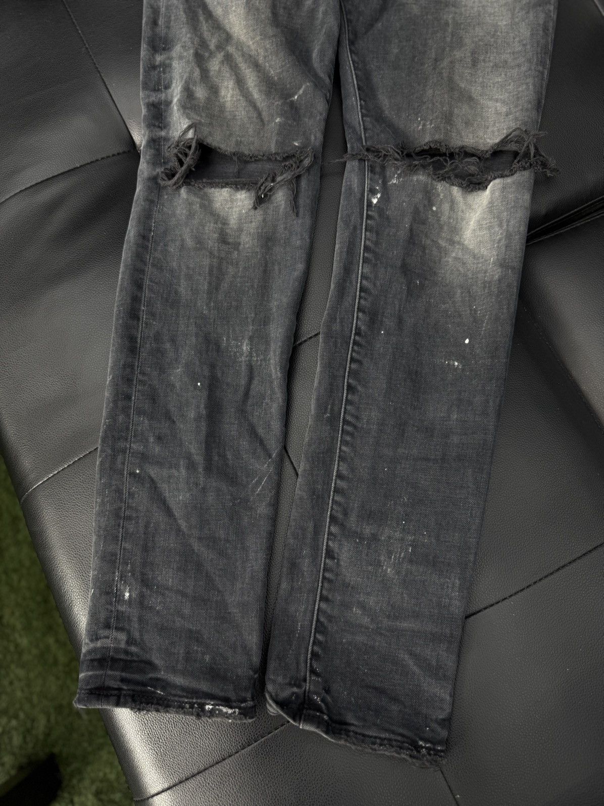 Purple Brand Purple Brand Black Skinny Jeans Ripped Style Size 31 Size US 31 - 3 Thumbnail
