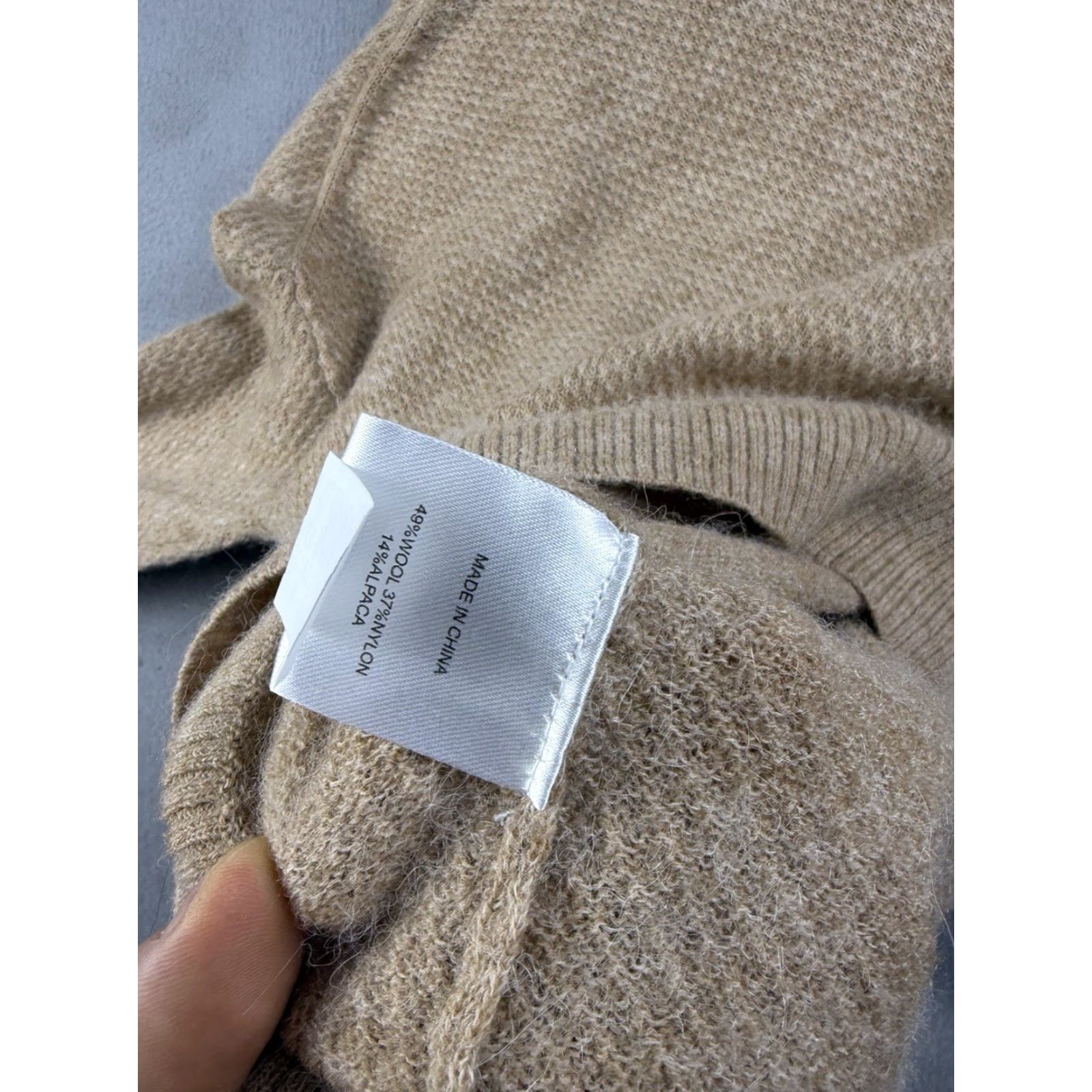 Quince Quince Sweater Women XS Camel Brown Alpaca Wool Cashmere Diamond Stitch Crew Neck Long Sleeve Pullover Knit Lightweight Logo Classic Preppy Size XS / US 0-2 / IT 36-38 - 6 Thumbnail
