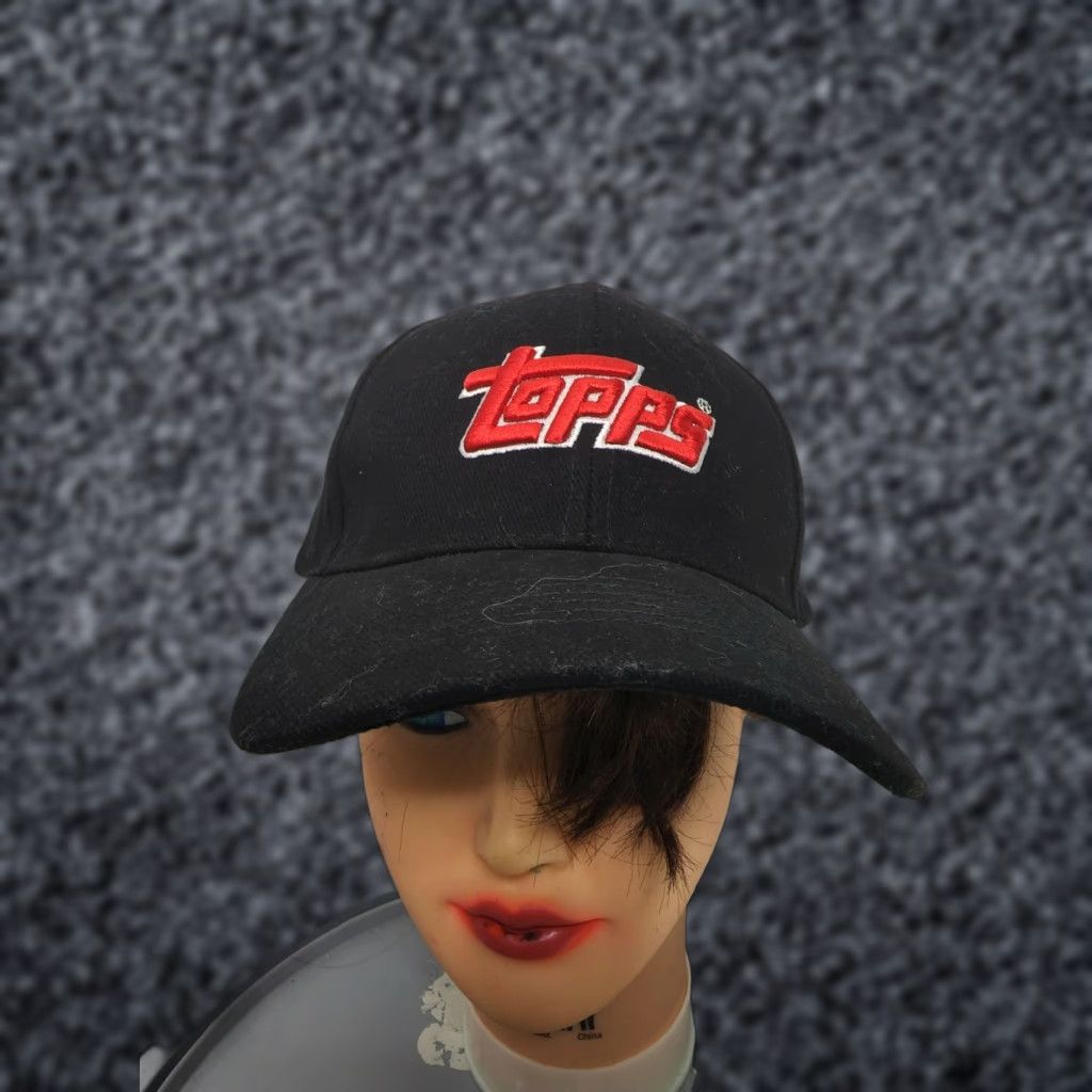 Vintage Topps Baseball Trading Cards Branded Cap Hat Snapback Adjustable Men Black Sports Casual Vintage No Size ONE SIZE - 1 Thumbnail