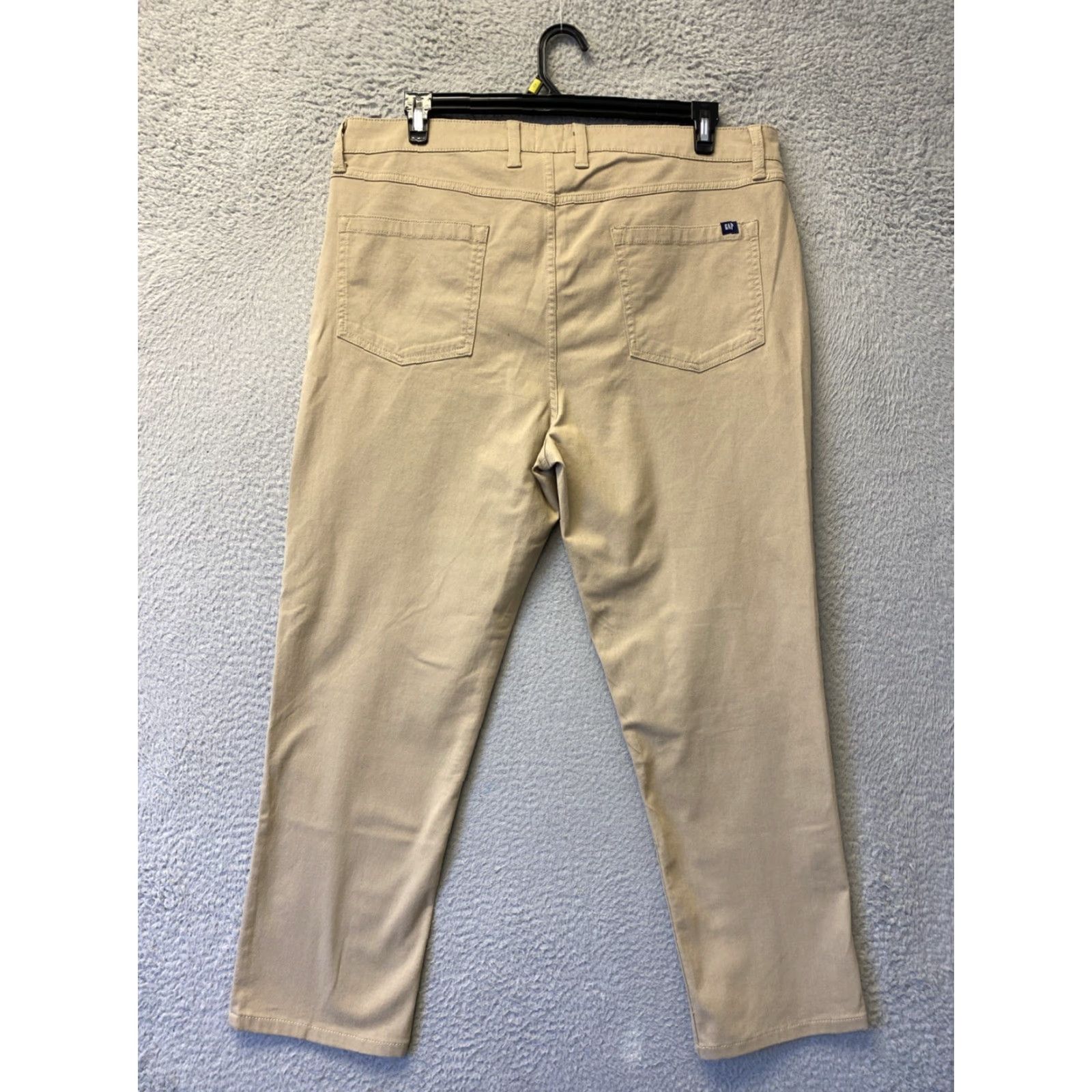 Gap Gap Mens Flat Front Cotton Stretch Chino Pants 38W x 30L Tan Adult Regular 5-Pocket Belk Style Men’s Trousers Size US 38 / EU 54 - 6 Thumbnail