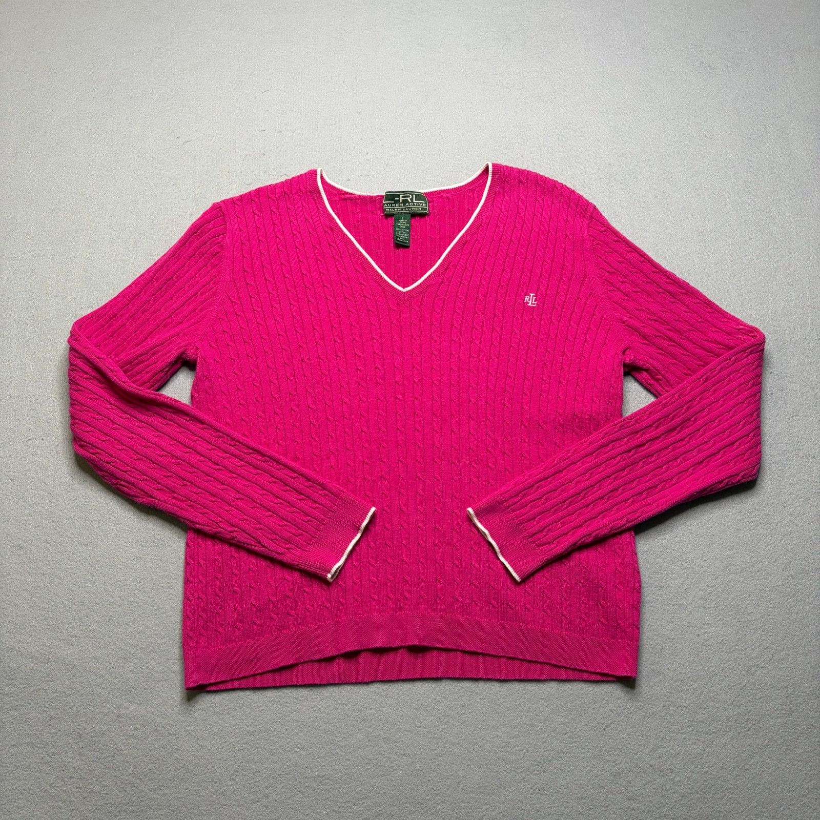 Lauren Ralph Lauren Lauren Ralph Lauren RL Active Cable Knit Sweater Women Large Size L / US 10 / IT 46 - 1 Thumbnail