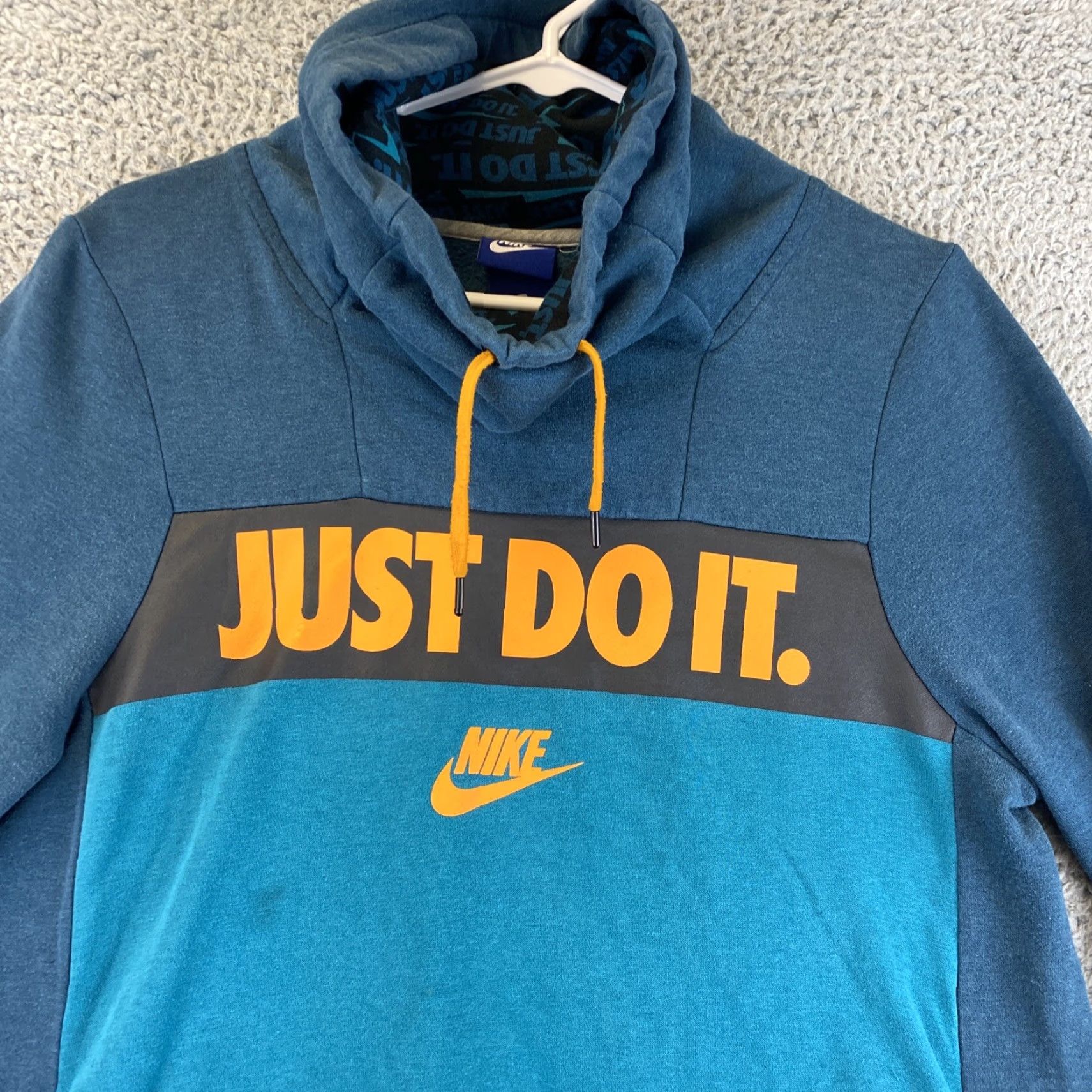 Nike Nike Sweatshirt Women Long Sleeve High Neck Pullover Heathered Blue Size S Activewear Nike Logo 71-22 Womens Size S / US 4 / IT 40 - 2 Thumbnail