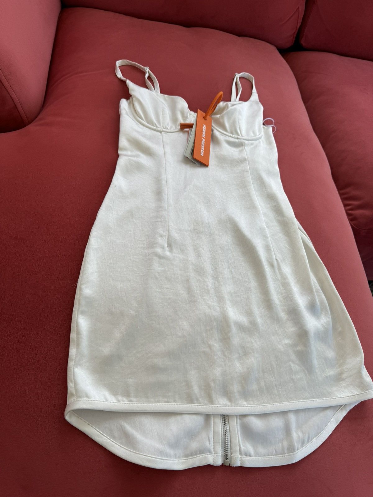 Heron Preston New Heron Preston cream stretch satin dress, size XS Size XS / US 0-2 / IT 36-38 - 2 Thumbnail