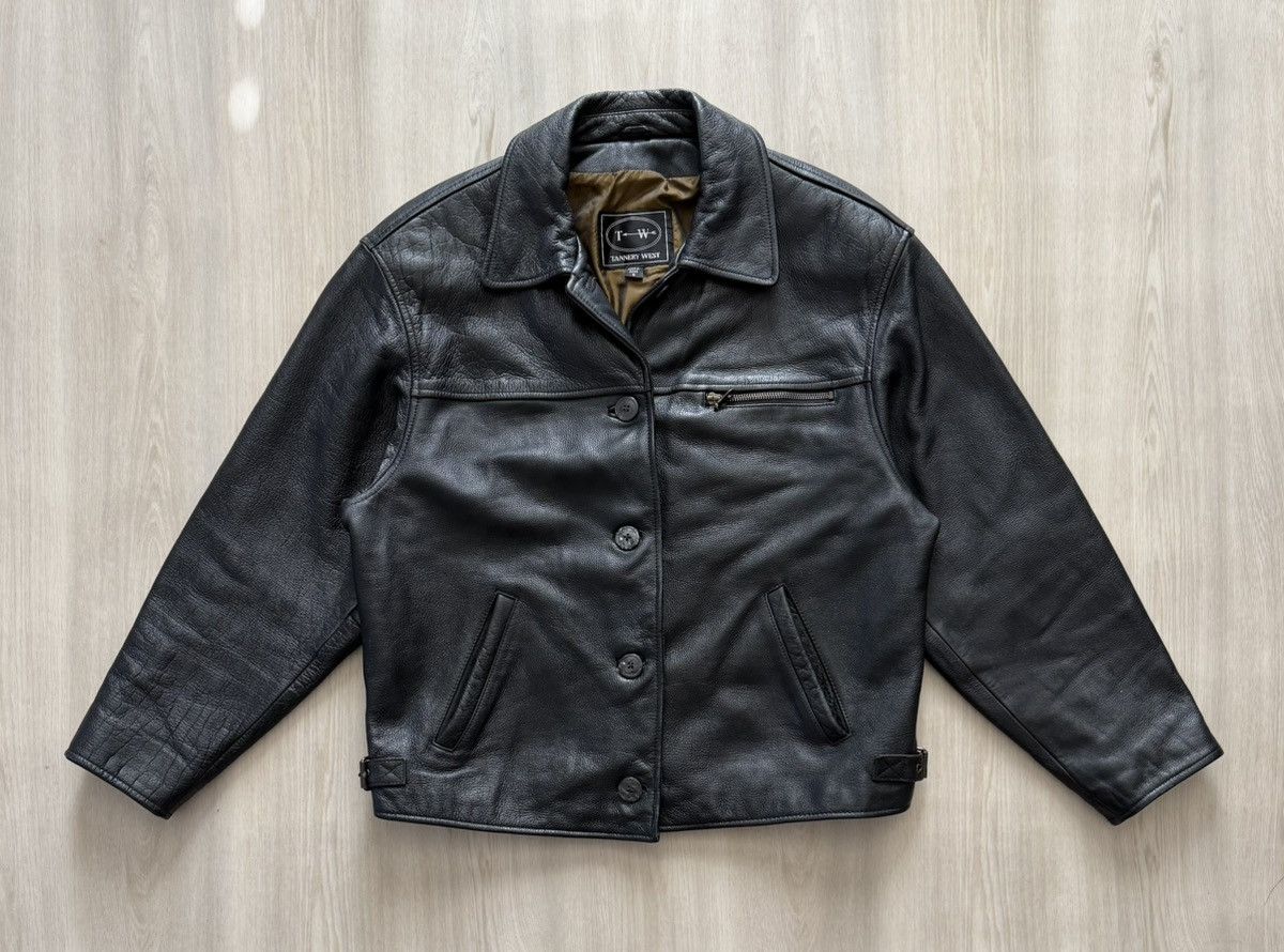 Tannery West Vintage Tannery West Button Front Leather Jacket Sz S Size S / US 4 / IT 40 - 1 Thumbnail