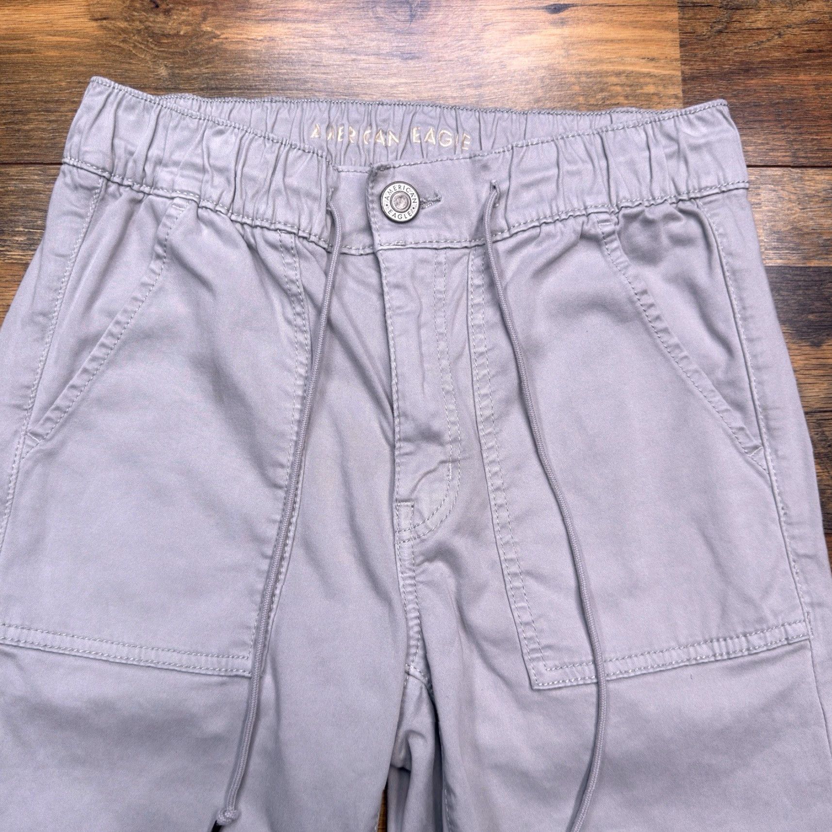 American Eagle Outfitters American Eagle Outfitters Jegging Jogger Pants Women's 8 Gray Mid Rise Zip Ankle Size 30" / US 8 / IT 44 - 3 Thumbnail