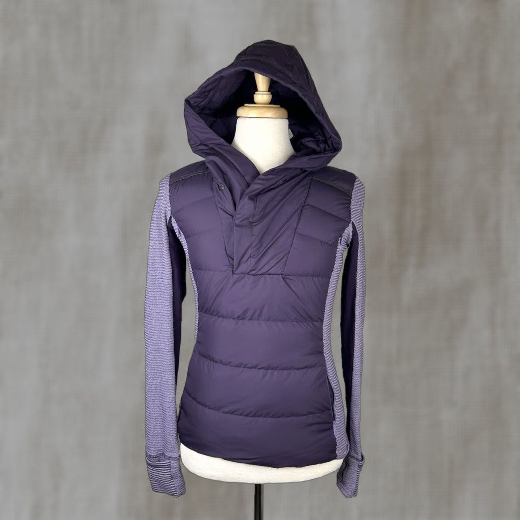 Lululemon VINTAGE Lululemon Puffer Jacket Womens 8 Down Hooded Zip Pockets 800 Fill Purple Long Sleeve Shirt Womens Size M / US 6-8 / IT 42-44 - 1 Thumbnail