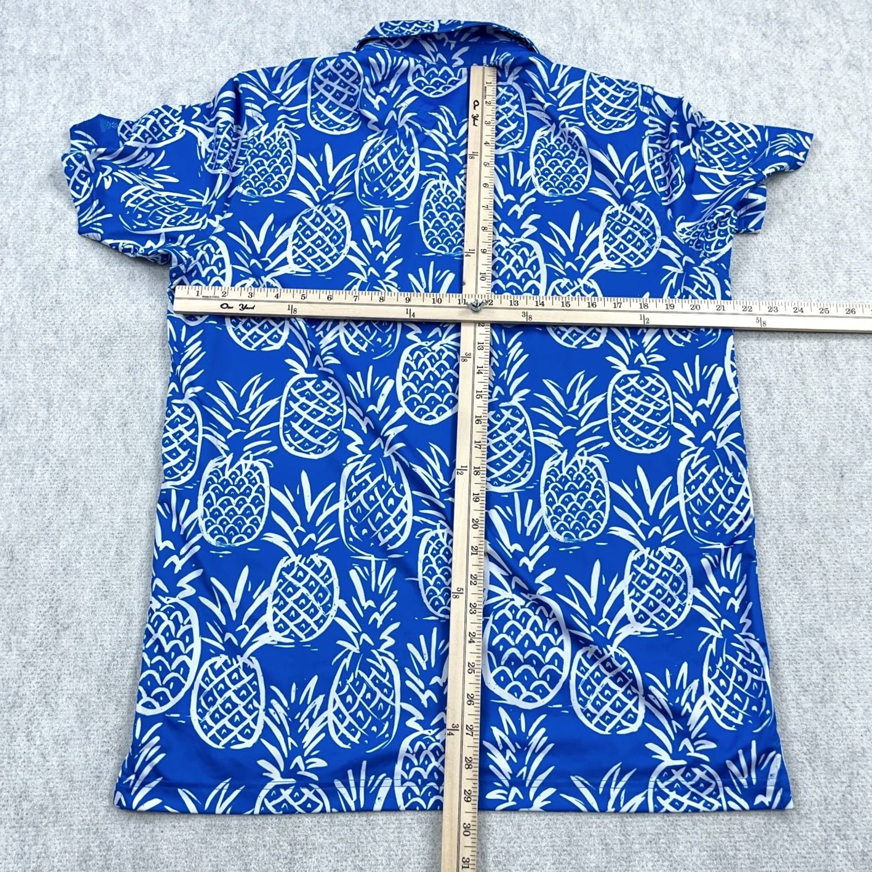 Chubbies Chubbies Polo Shirt Men L Blue Pineapple Print Performance Golf Wicking Casual Short Sleeve Vintage: No (adjusted per rules) Size US L / EU 52-54 / 3 - 5 Thumbnail