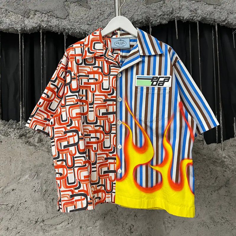 Prada Prada Colorful Cotton Short Sleeve Shirt Size US S / EU 44-46 / 1 - 1 Thumbnail