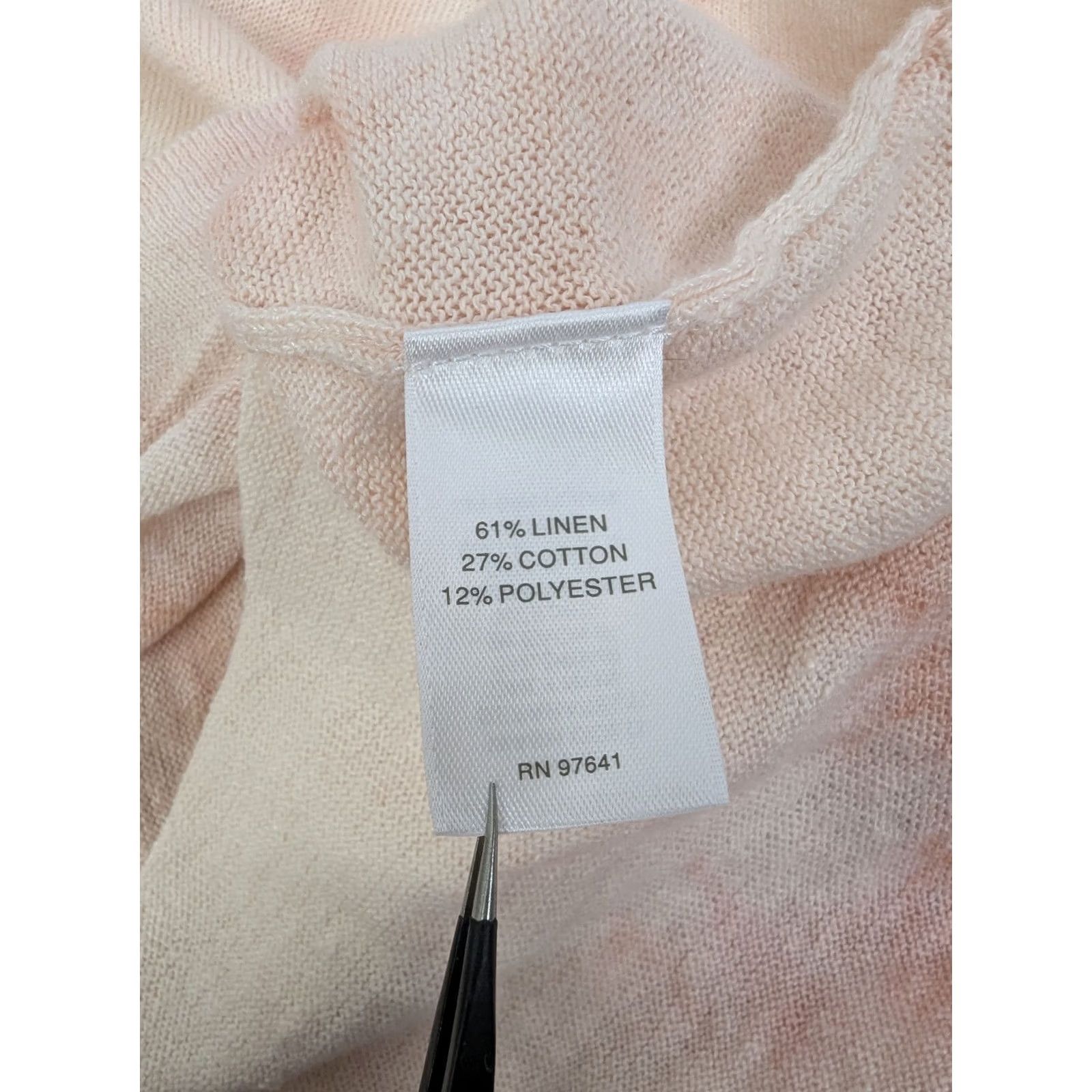 J. Jill J. Jill Tunic Shirt Linen Blend Tie Dye 3/4 Sleeve V-Neck Pullover L Beige Pink Orange Womens Lagenlook Beach Bohemian Colorful Size L / US 10 / IT 46 - 7 Thumbnail