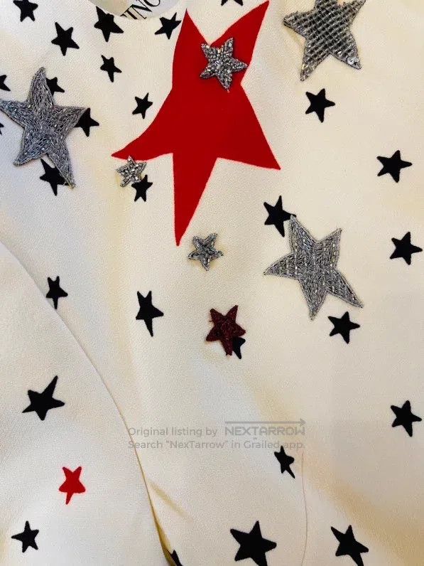 Valentino Valentino White dress embroidered with stars Size S / US 4 / IT 40 - 4 Thumbnail