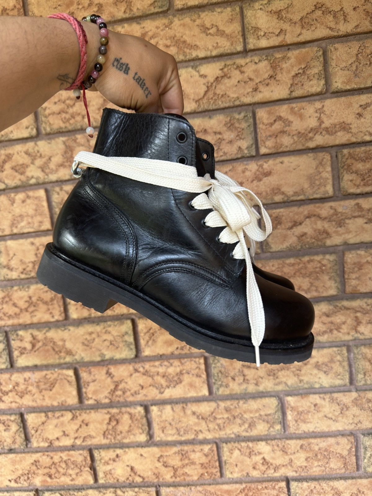 Other 1980s Vintage Leather Combat Ankle Boots Size US 8 / EU 41 - 3 Thumbnail